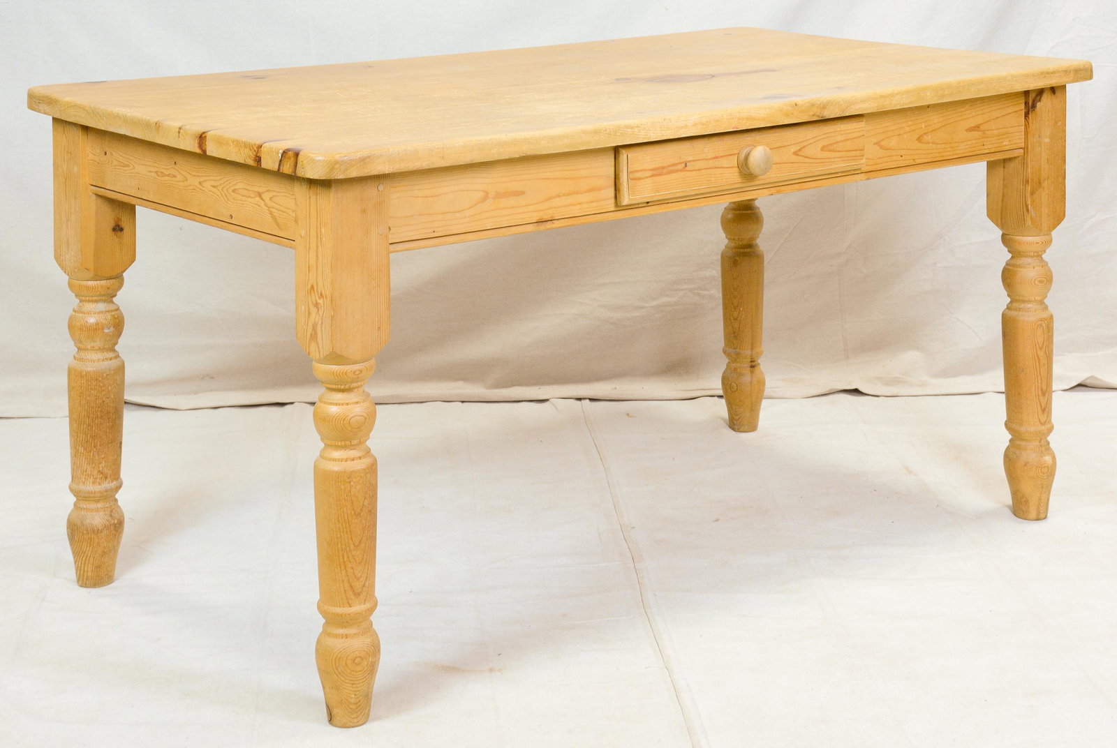English Pine Farm / Writing Table with Drawer (1 of 6)
