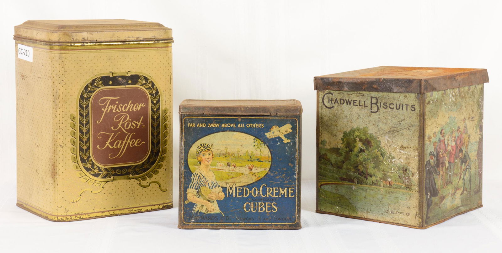 3 Assorted Vintage Tole Canisters / Tins (1 of 5)