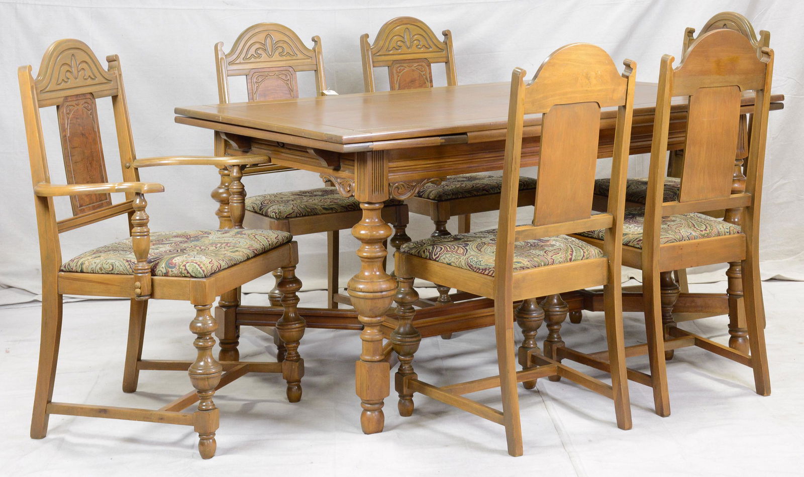 J.L. Hudson Co. Draw Leaf Dining Table & 6 Chairs (1 of 5)