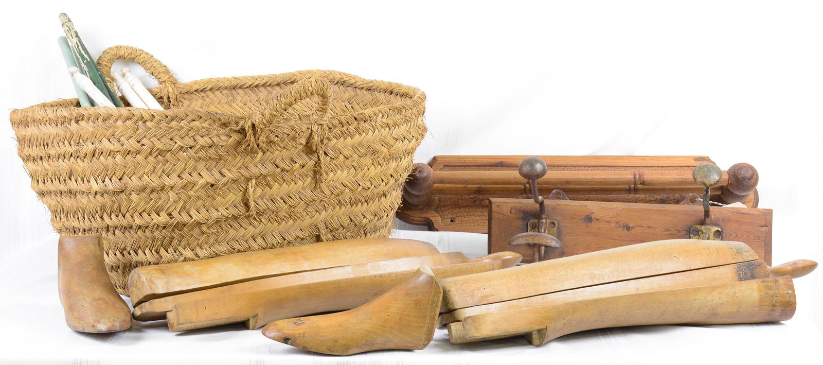 Vintage Assorted Items - Basket, Boot Forms, Etc. (1 of 5)