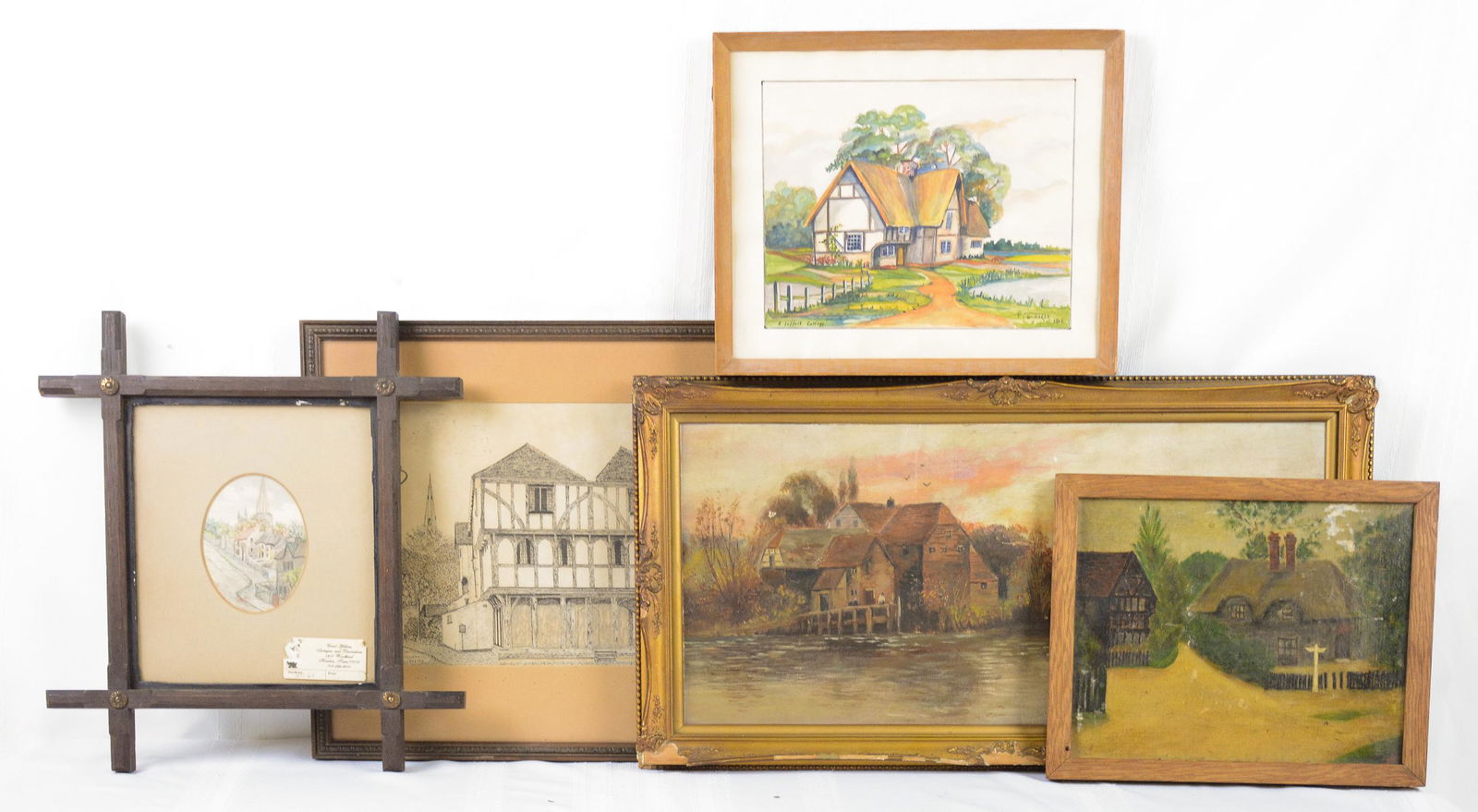5pcs Assorted Framed Art - 1 Dated 1961 (1 of 5)
