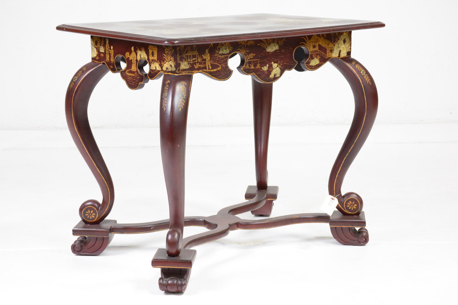 Painted Oriental Occasional Table: Painted Oriental Occasional Table - 28 in tall x 33 x 23