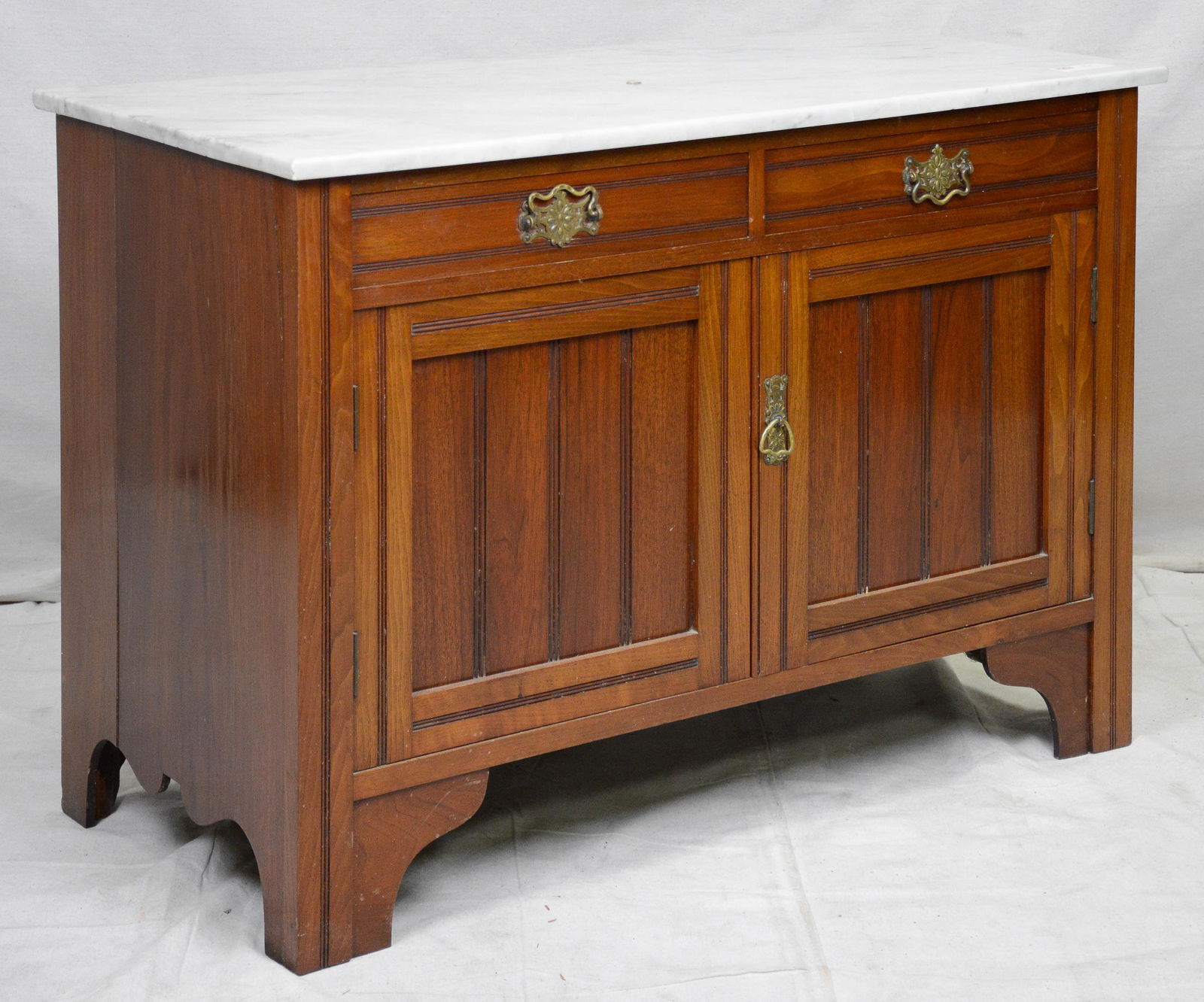 Mahogany Granite Top Washstand: English Mahogany Granite Top Washstand - 30 in tall x 42 x 22