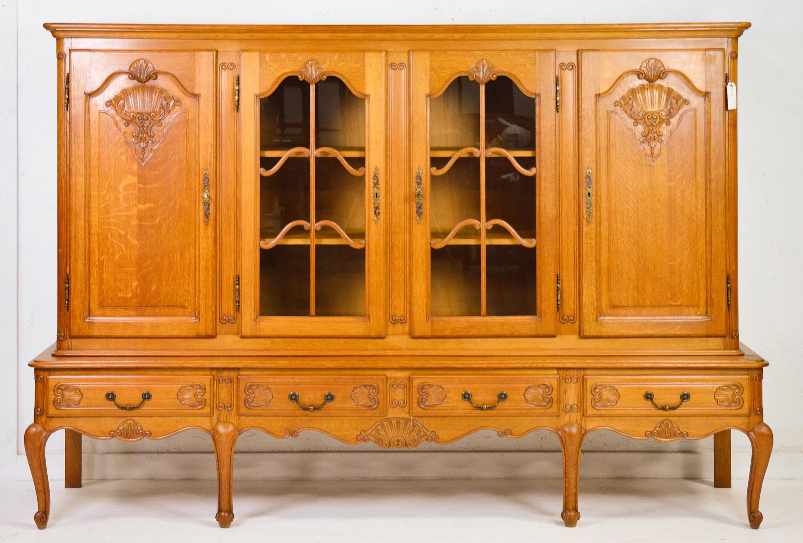 Tall Light Oak Country French Style Sideboard (1 of 4)