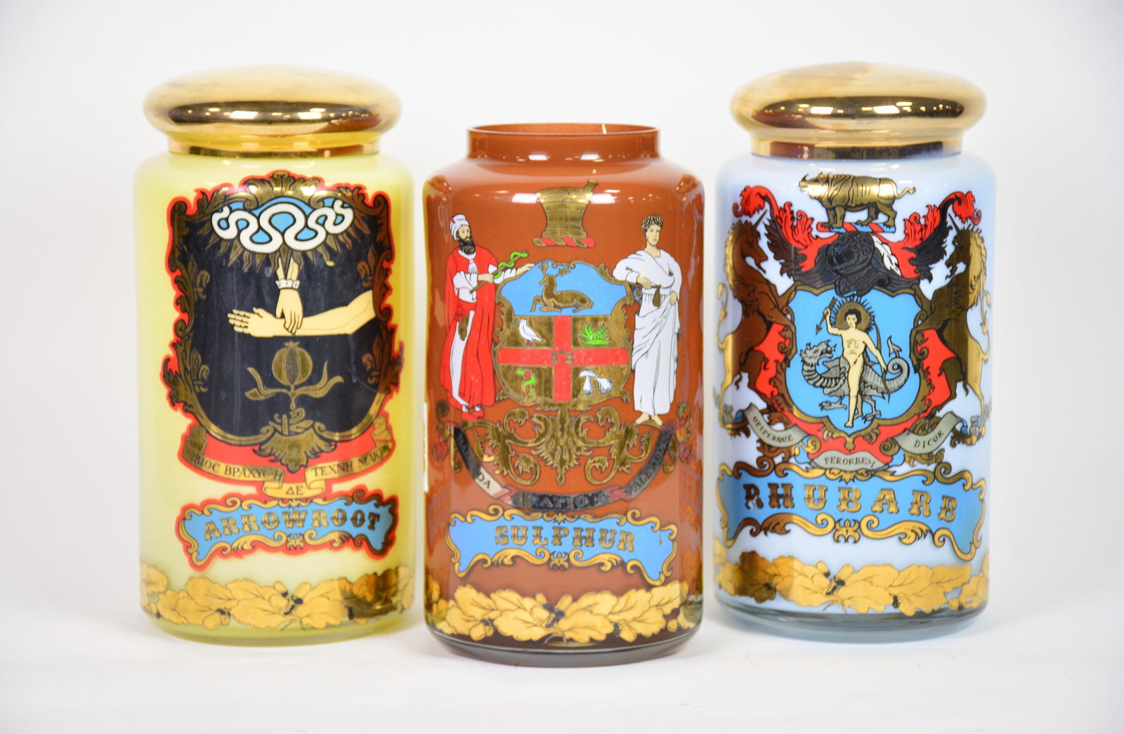 Three Antique Glass Pharmacy Jars (1 of 5)