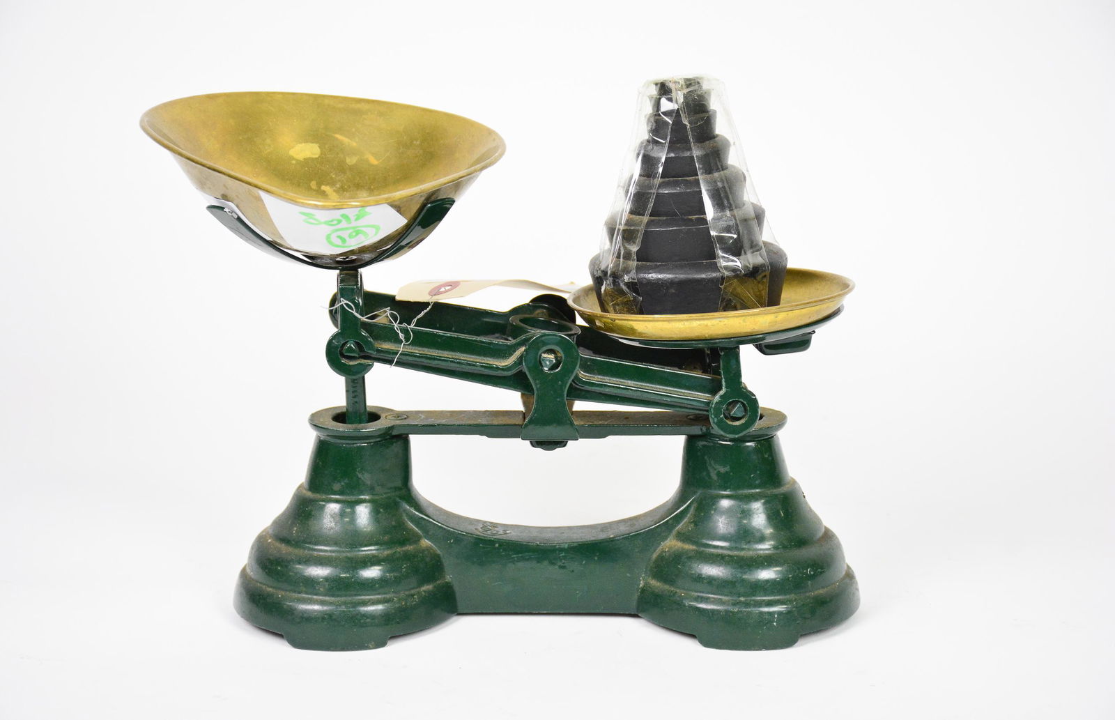 British Dark Green Balance Scale With Weights (1 of 4)