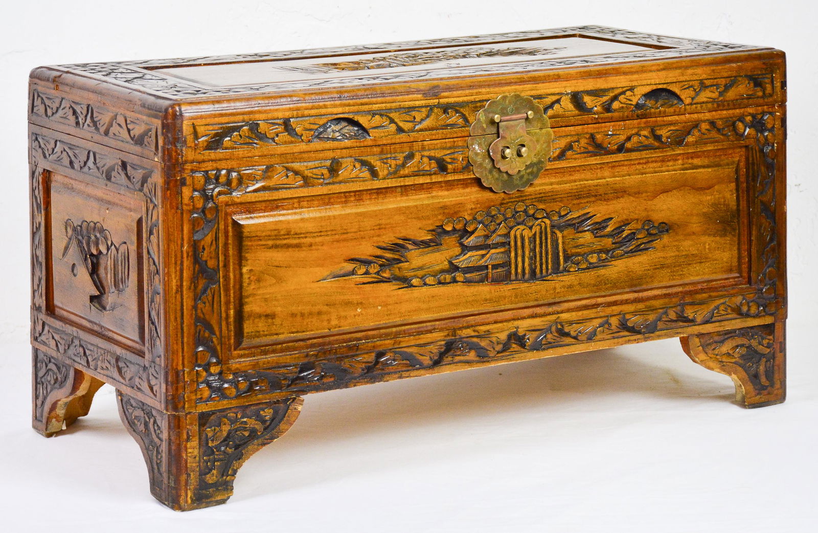 Small Carved Trunk / Box (1 of 3)