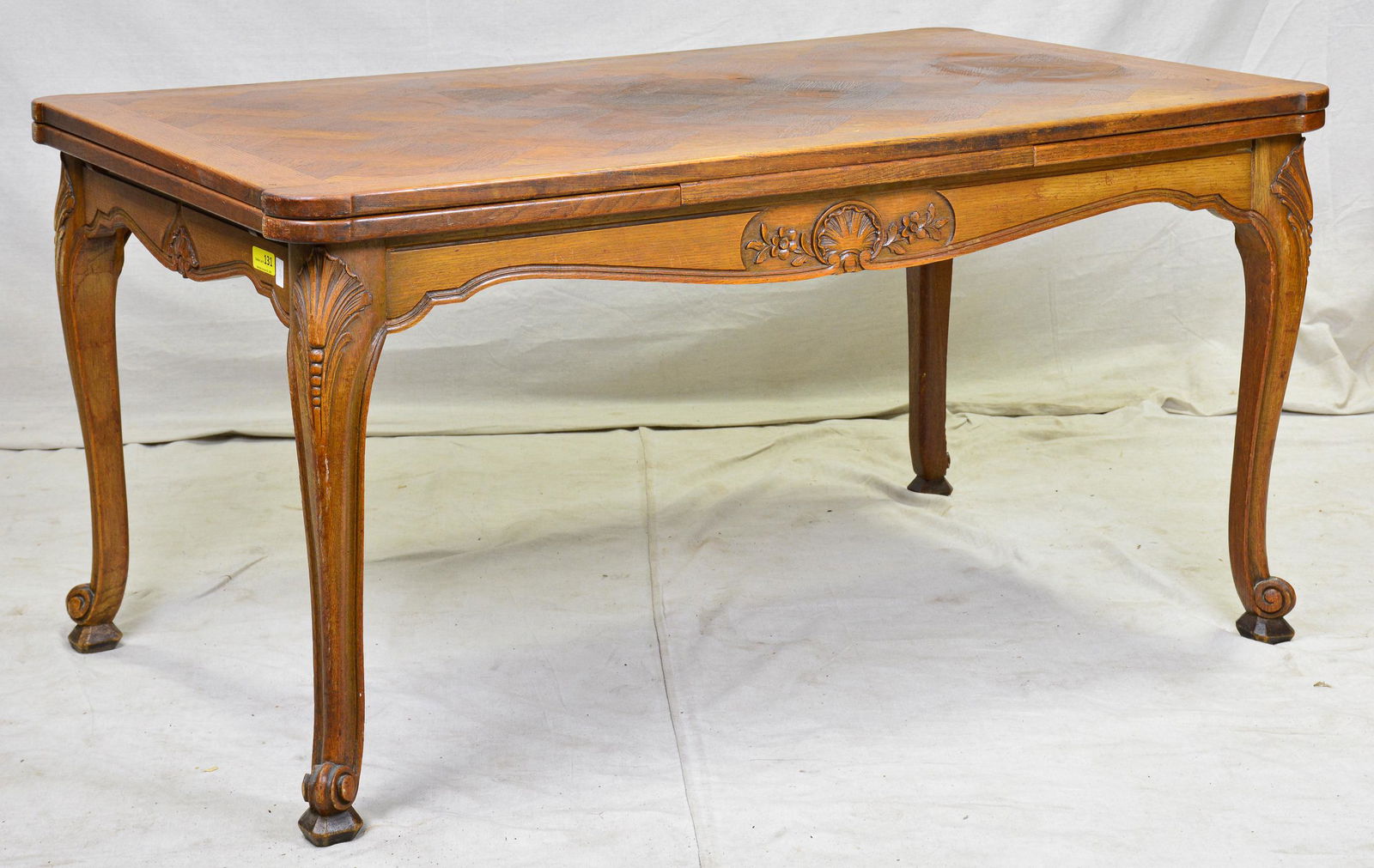 Country French Parquet Top Draw Leaf Table (1 of 7)