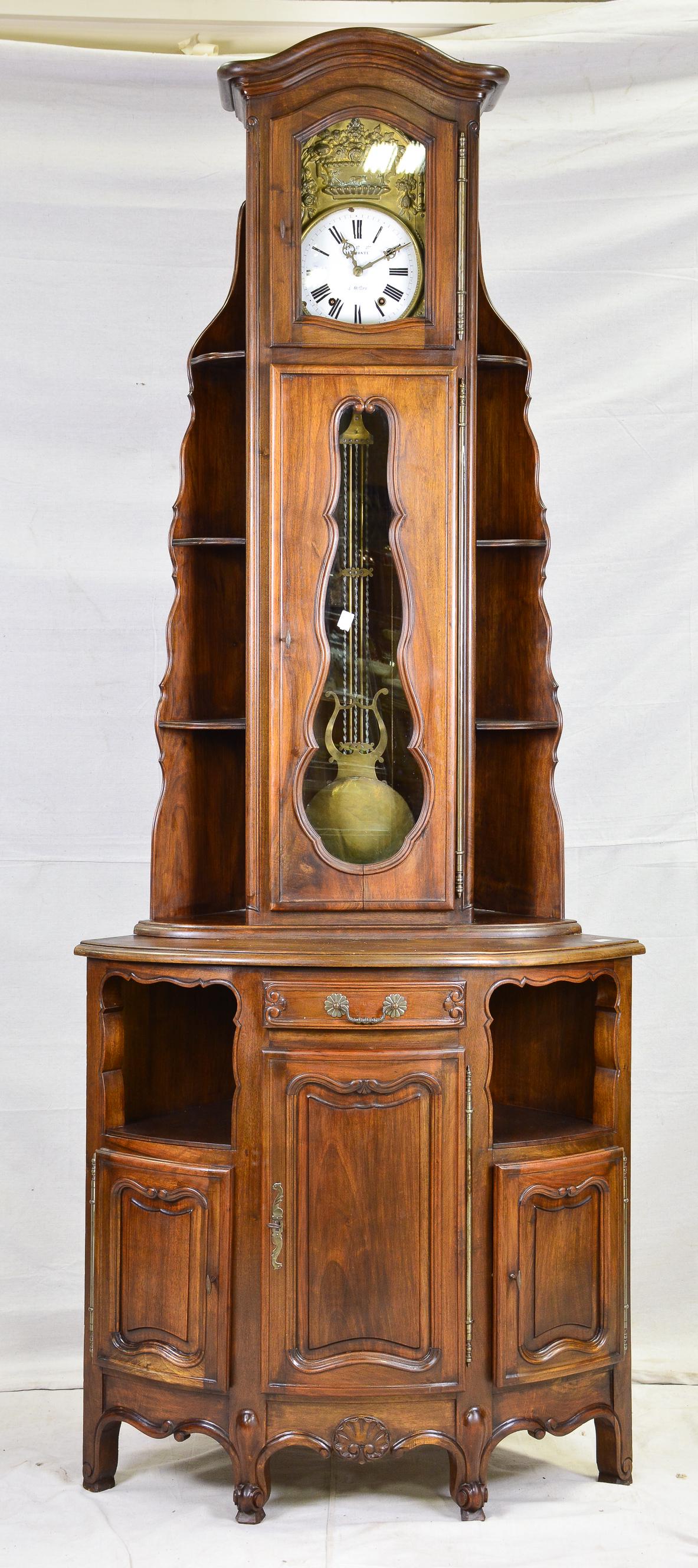 Tall French Corner Cabinet With Clock (1 of 5)
