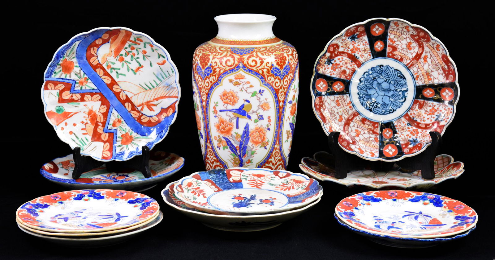 12pcs - Imari Plates & Vase (1 of 6)