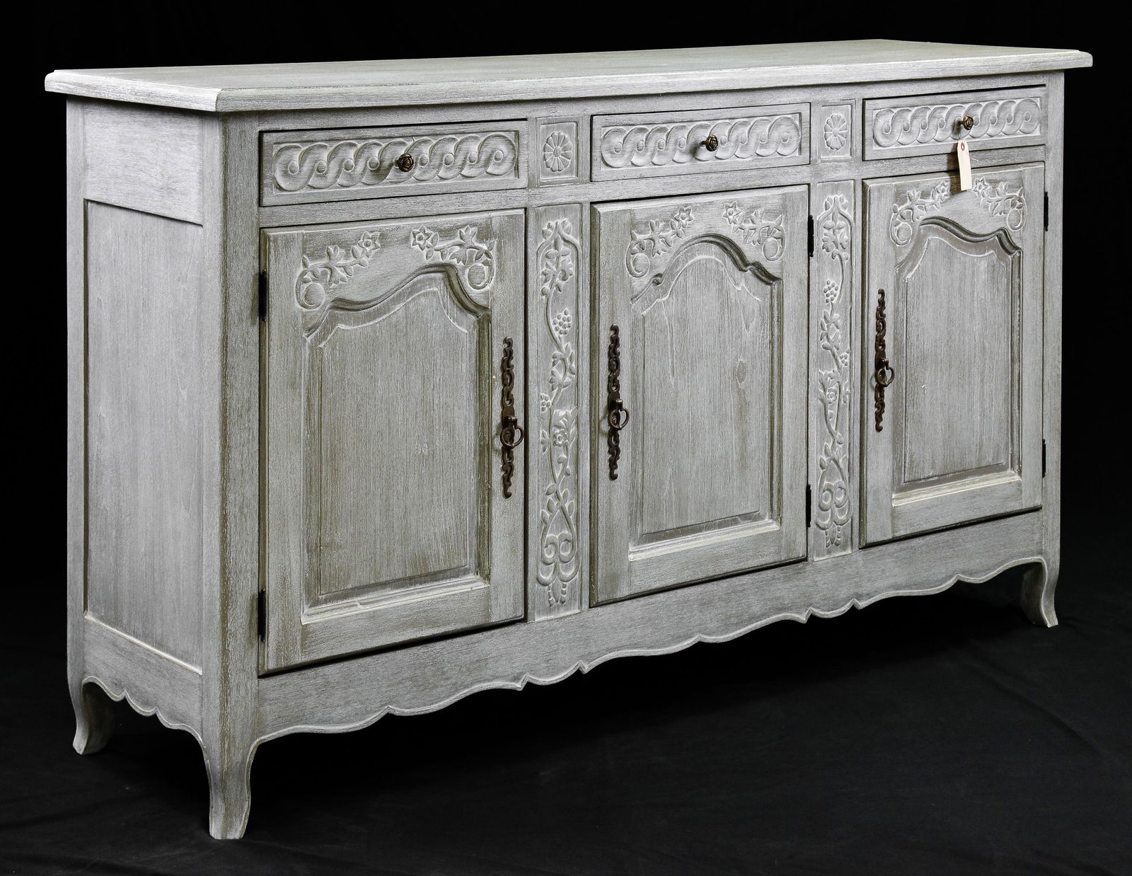 Mystic Grey Carved Country French Style Sideboard (1 of 5)