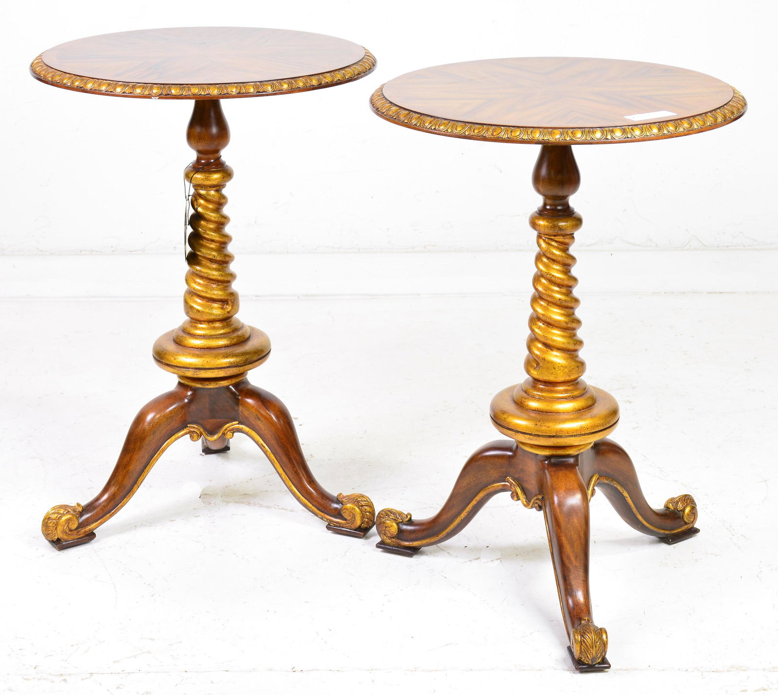 Pair Maitland Smith Gold Brushed Side Tables (1 of 6)