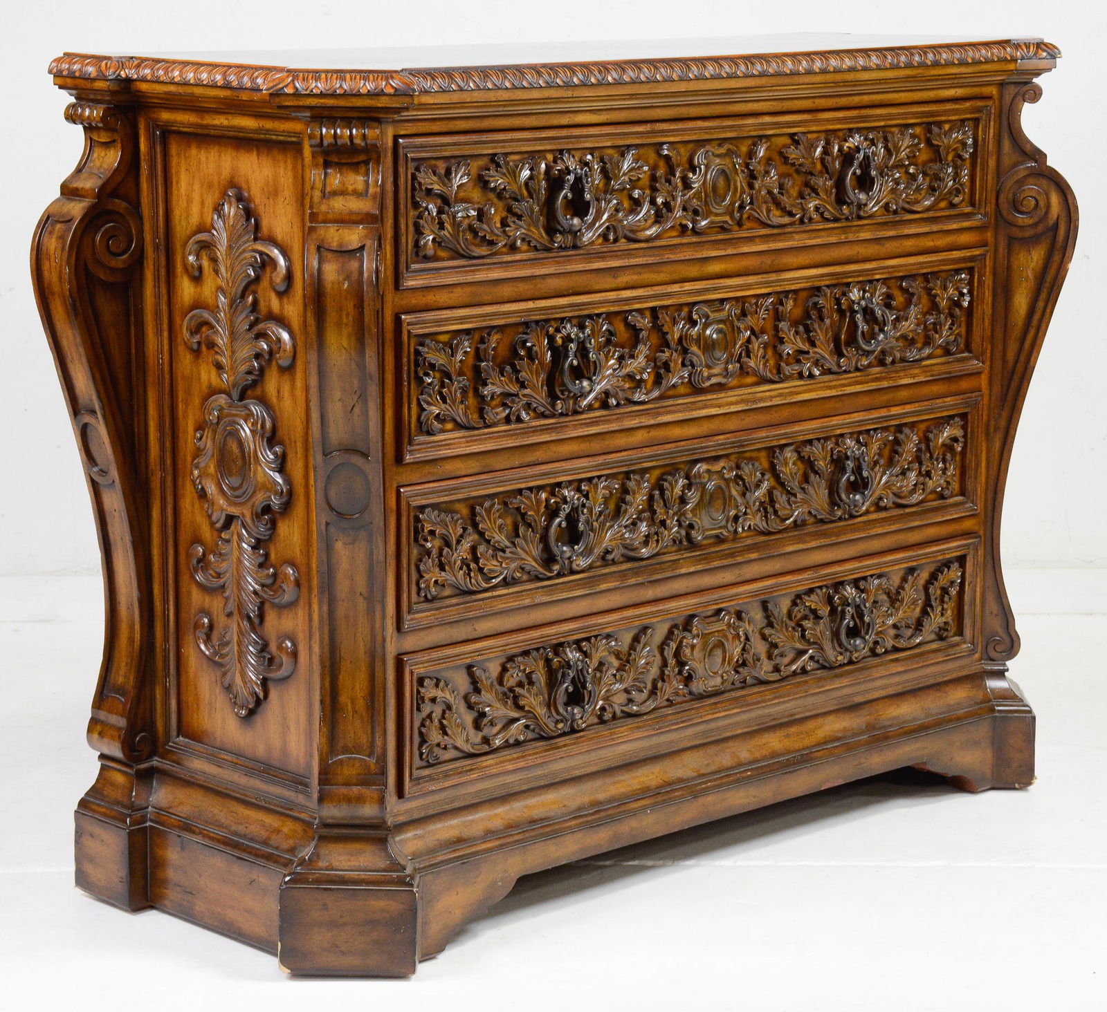 Maitland Smith Heavily Carved 4 Drawer Chest (1 of 7)