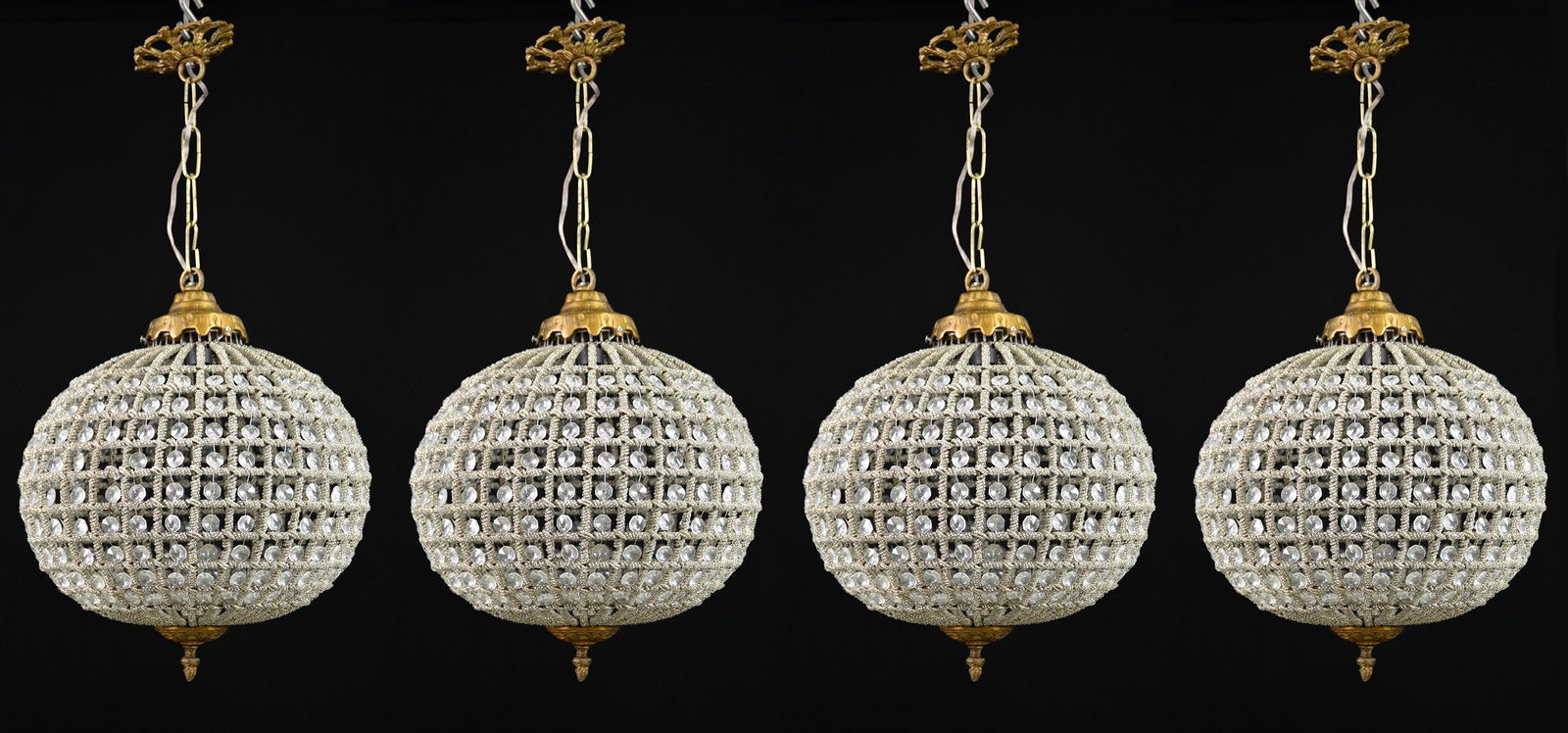 4 Small Empire Style Globe Shape Chandeliers #1 (1 of 2)