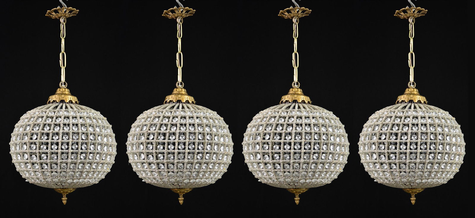 4 Small Empire Style Globe Shape Chandeliers #2 (1 of 2)