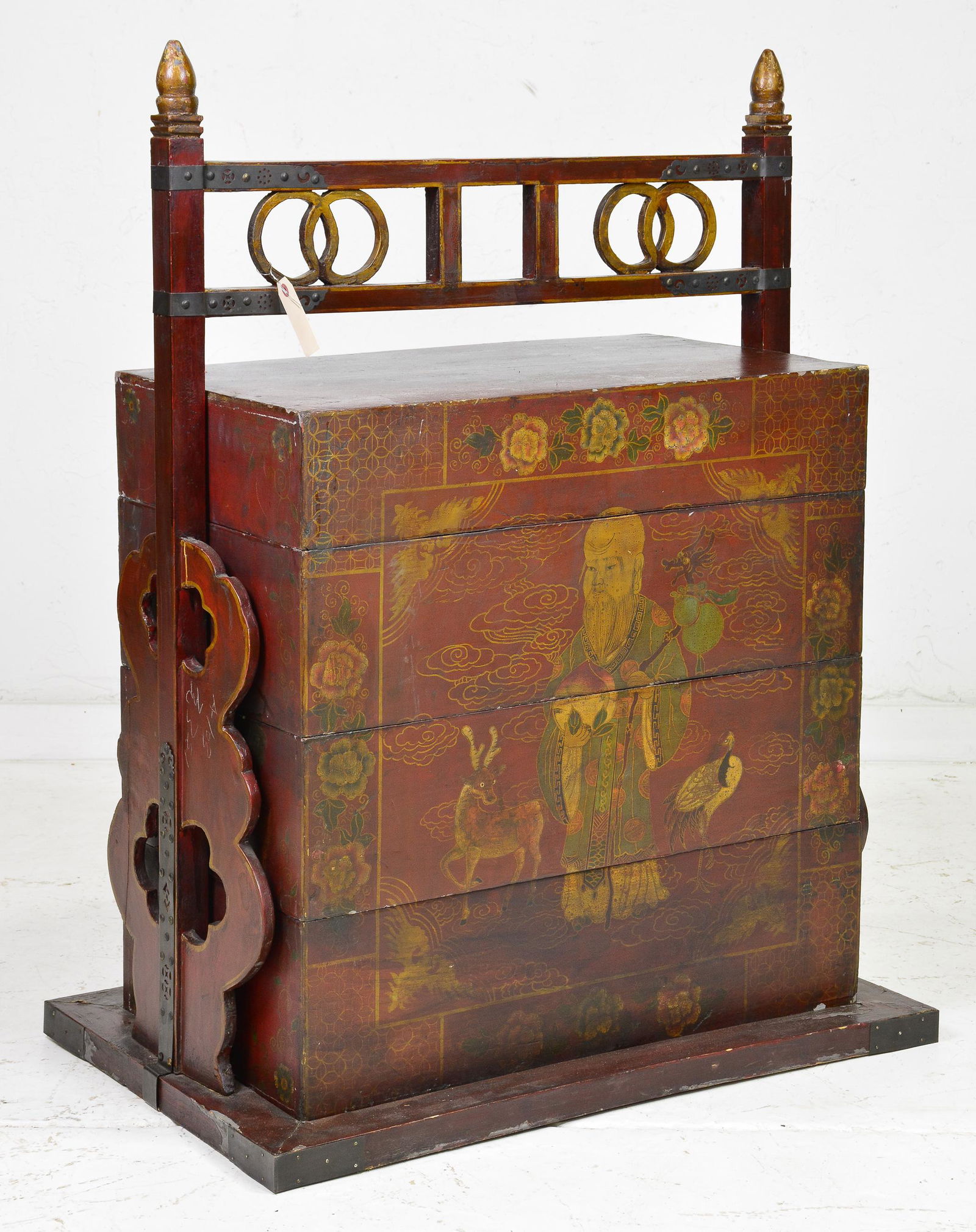 Large Painted Asian 3 Tier  Wedding Style Box (1 of 3)