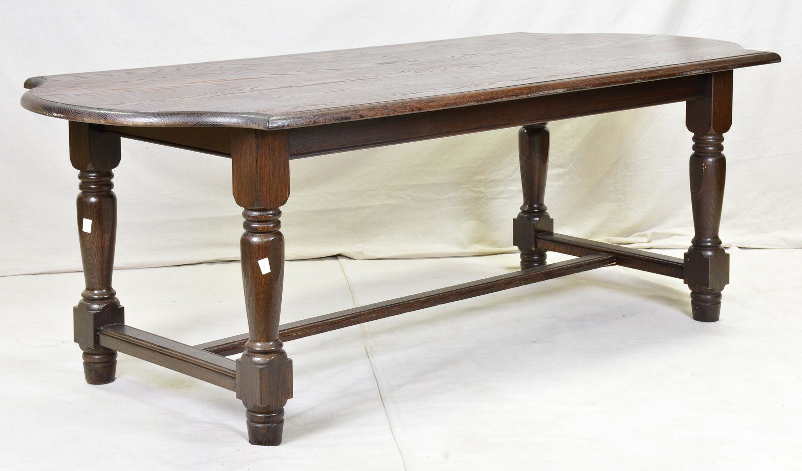 Large Oak Table With Stretcher Base (1 of 2)