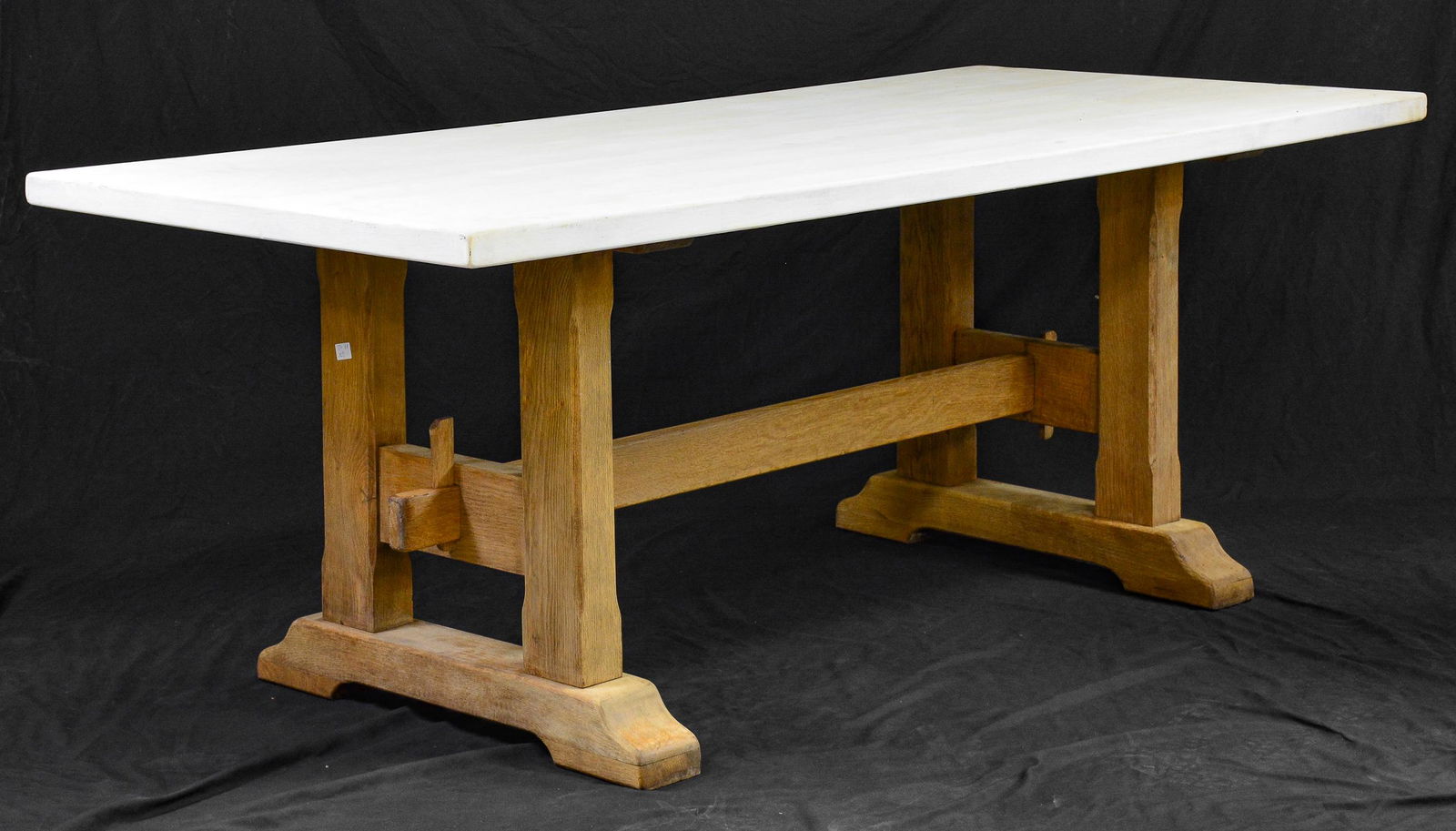 Ranch Oak Style Painted Top Dining / Writing Table (1 of 3)