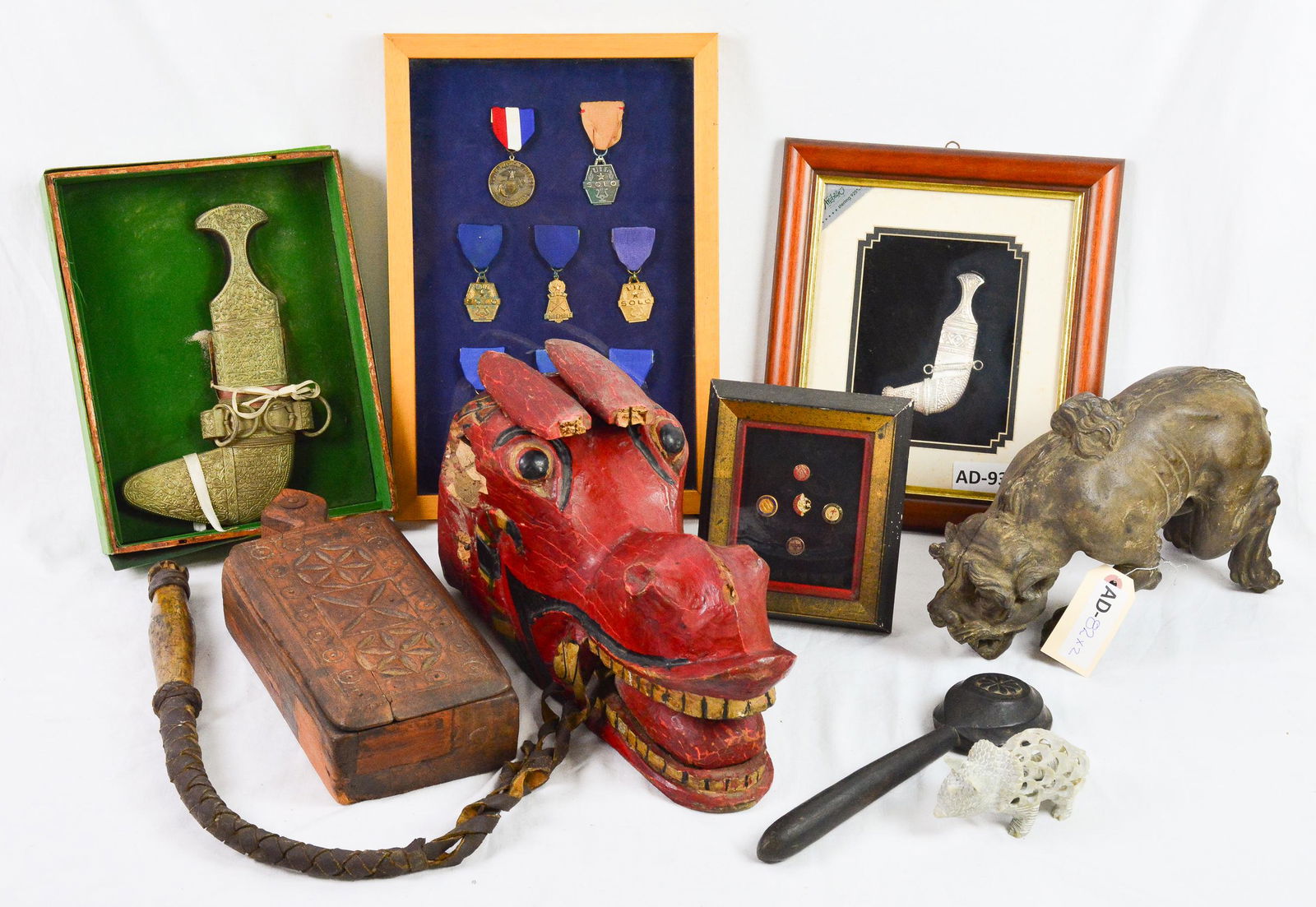 10 Assorted Estate Items - Medals, Figures, Etc. (1 of 6)