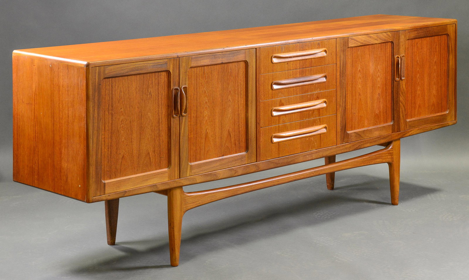 Mid Century Modern Large "Fresco" Sideboard - G-Plan: This Danish Modern Style Teak Credenza is made by Mid Century Modern Furniture Maker G Plan ( Gplan ) & is part of their "Fresco" Range. 32 in tall x 84 x 19