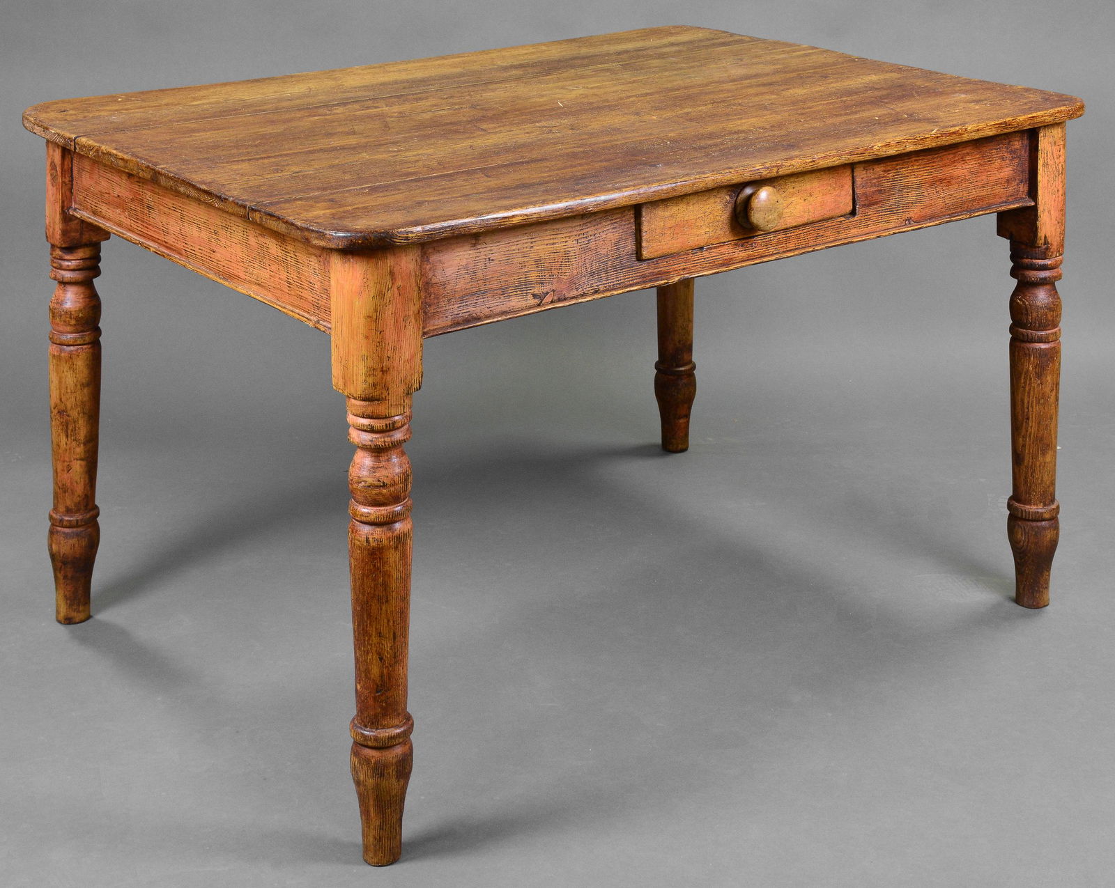 British Pine Single Drawer Table (1 of 2)