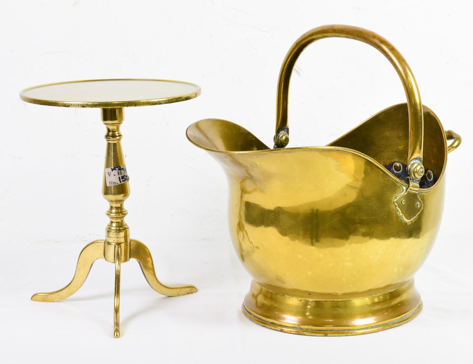Edwardian Brass Coal Scuttle & Stand (1 of 3)