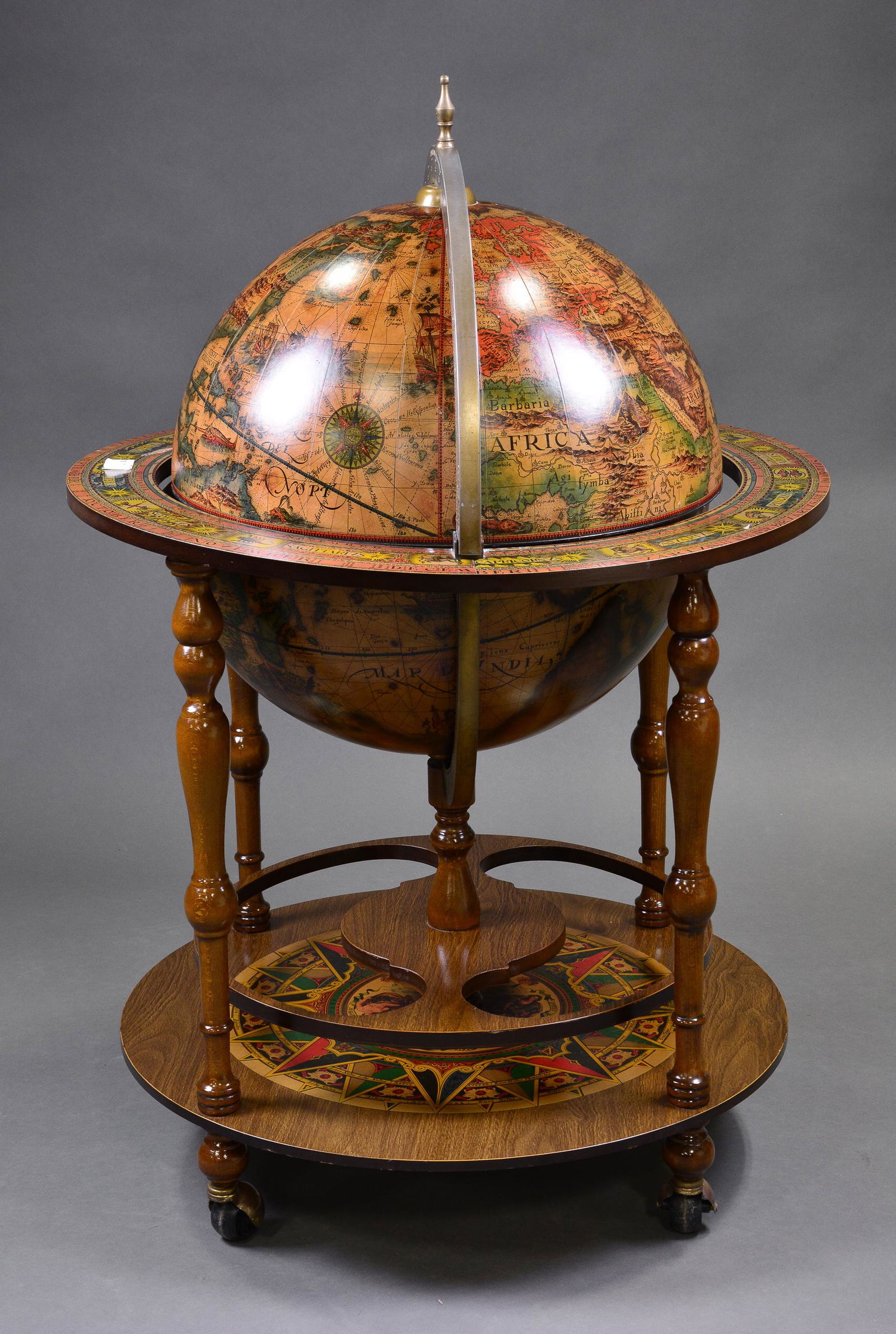 Rolling Globe Bar / Cocktail Cart / Cabinet (1 of 4)