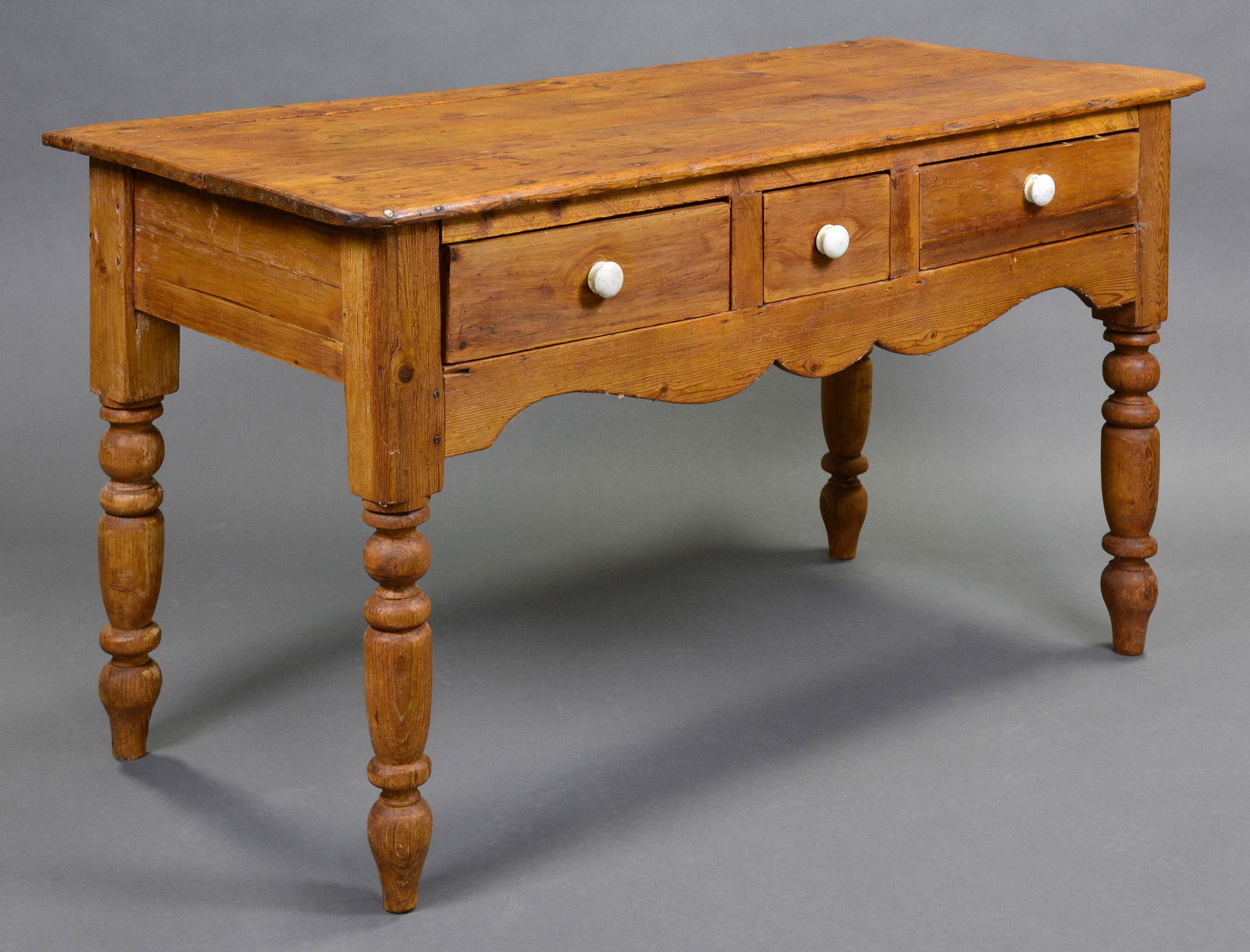 British Pine 3 Drawer Hall Table (1 of 5)