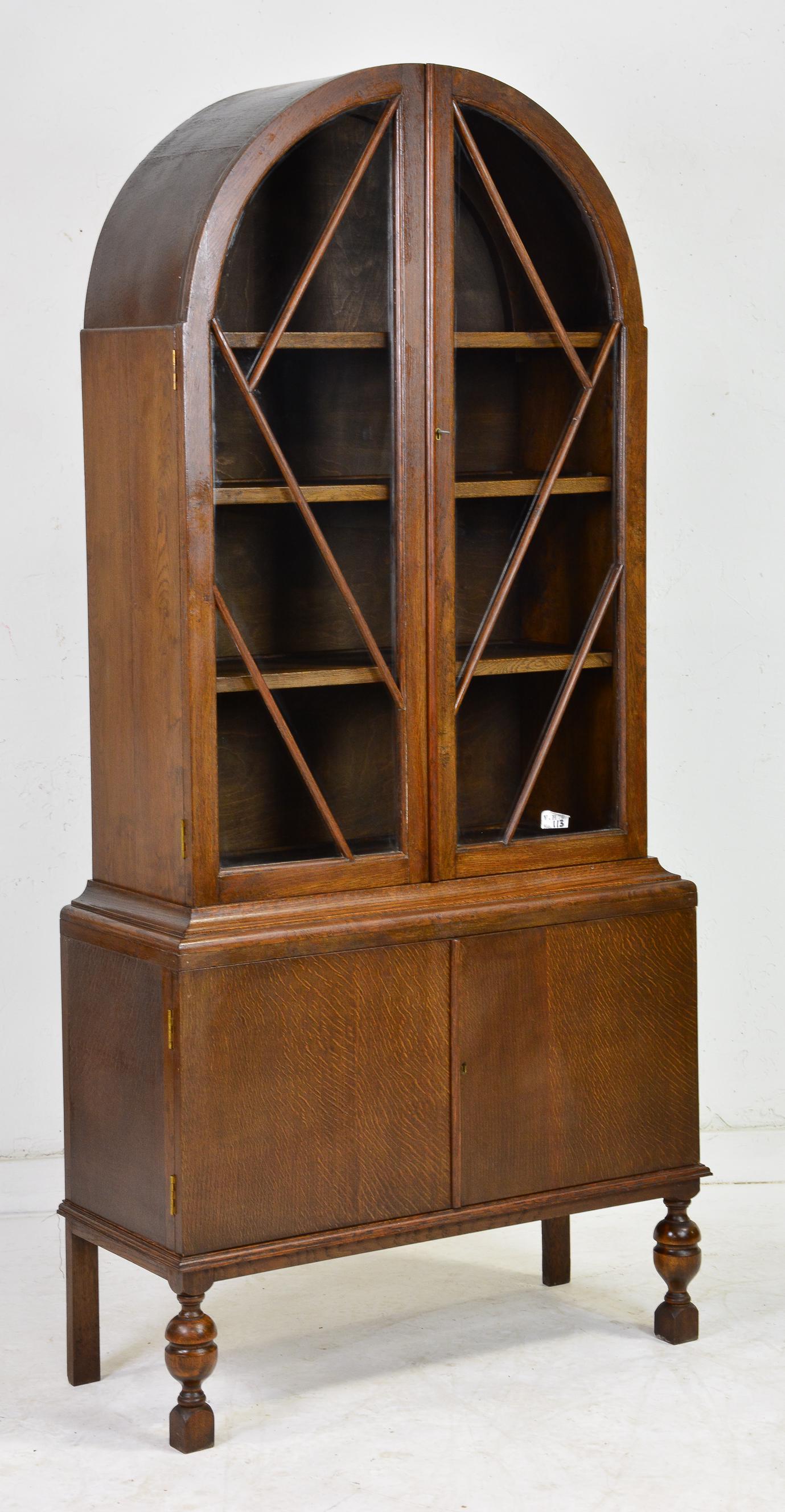 British Dome Top Bookcase c.1920 (1 of 2)