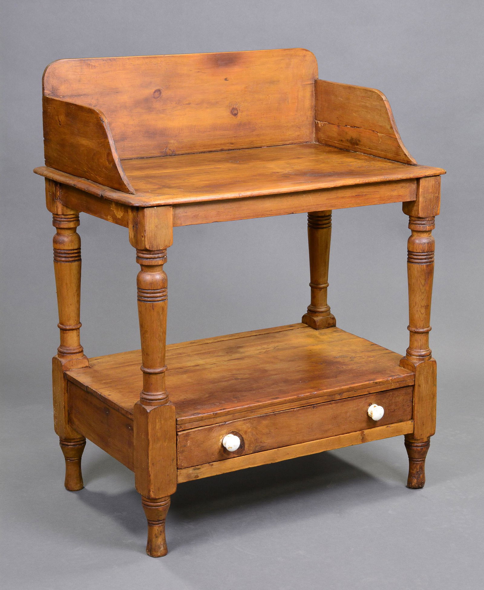 English Pine 2 Tier Washstand With Drawer (1 of 3)