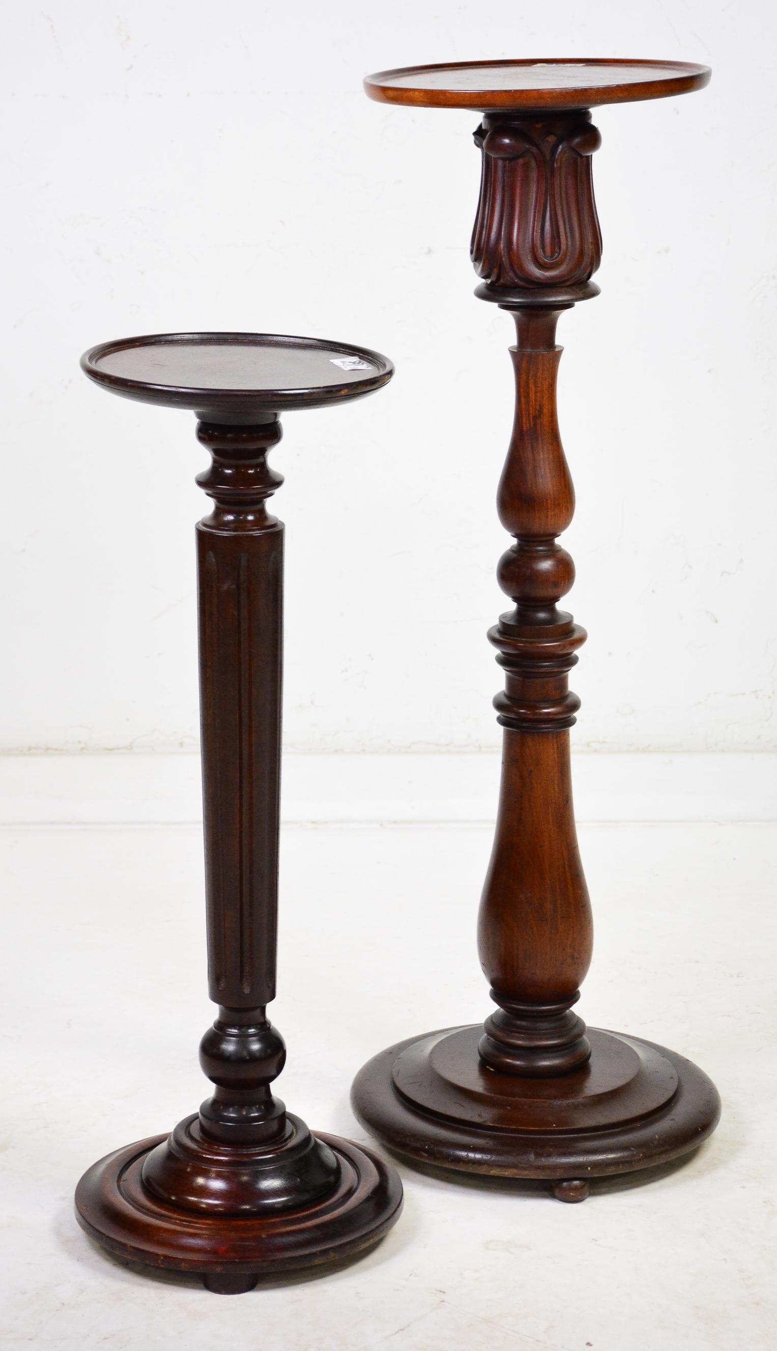 2 Carved Oak Plant Stands / Pedestals (1 of 4)
