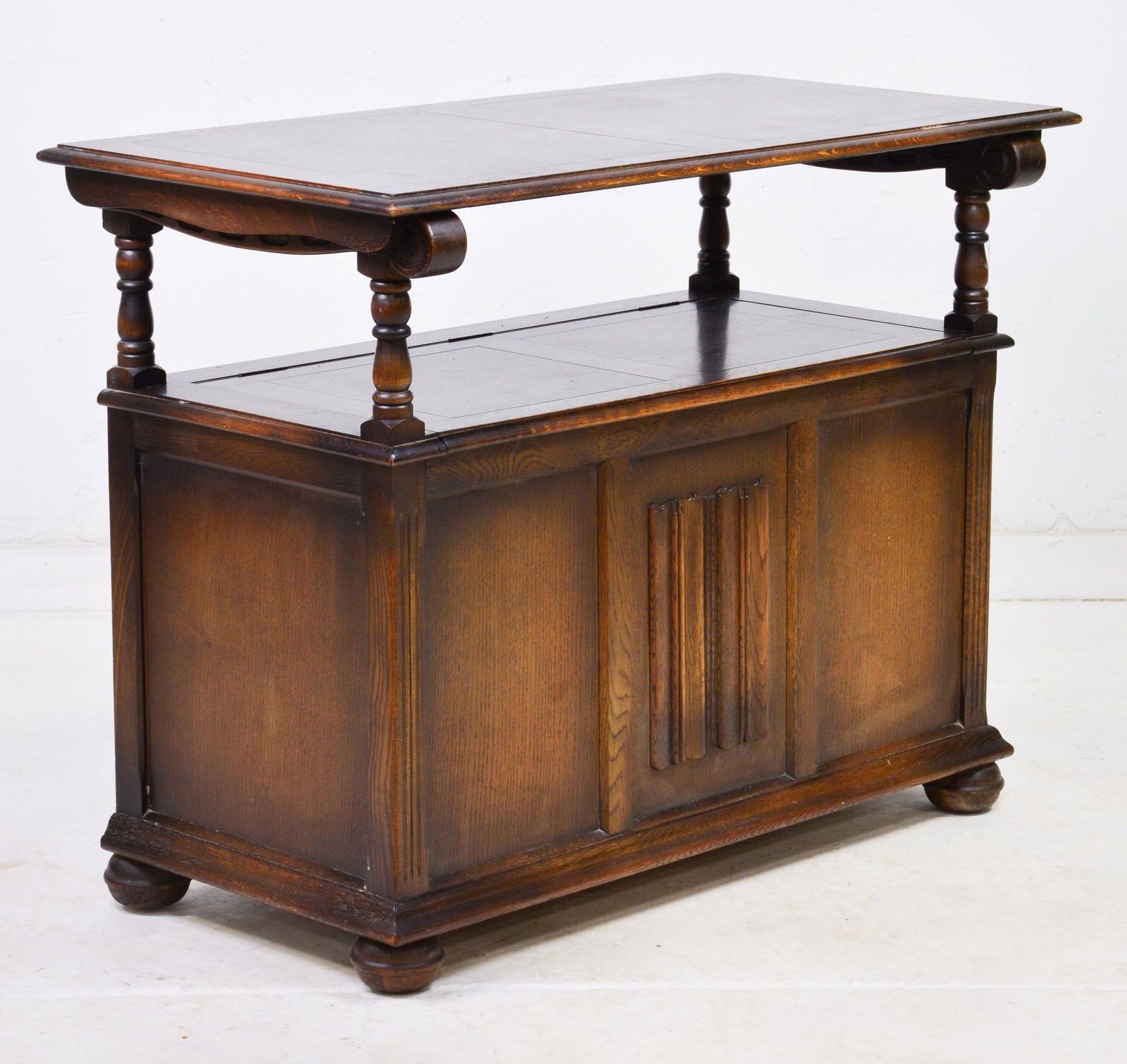 British Oak Linen Fold Monks / Hall Bench (1 of 3)