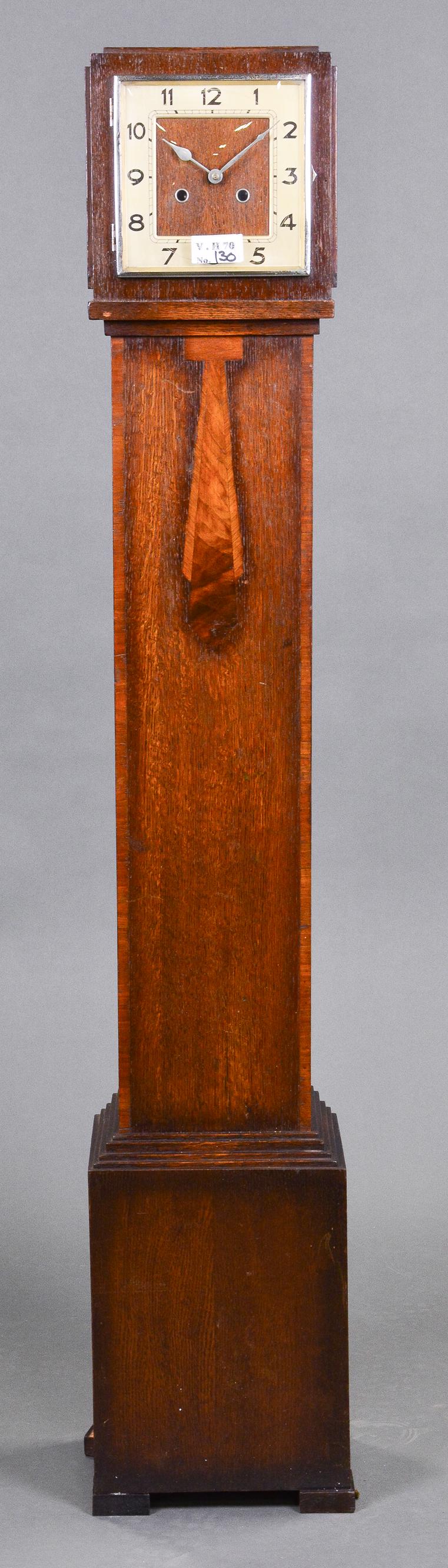 British Oak Cased Granddaughter Clock (1 of 3)