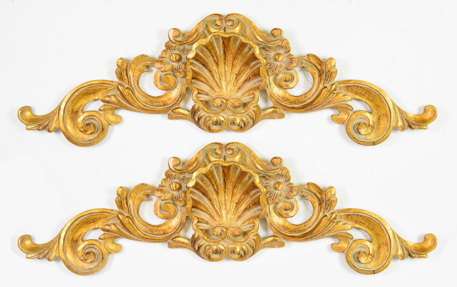 2 Carved Gold Gilt Over Window Wall Mounts (1 of 1)