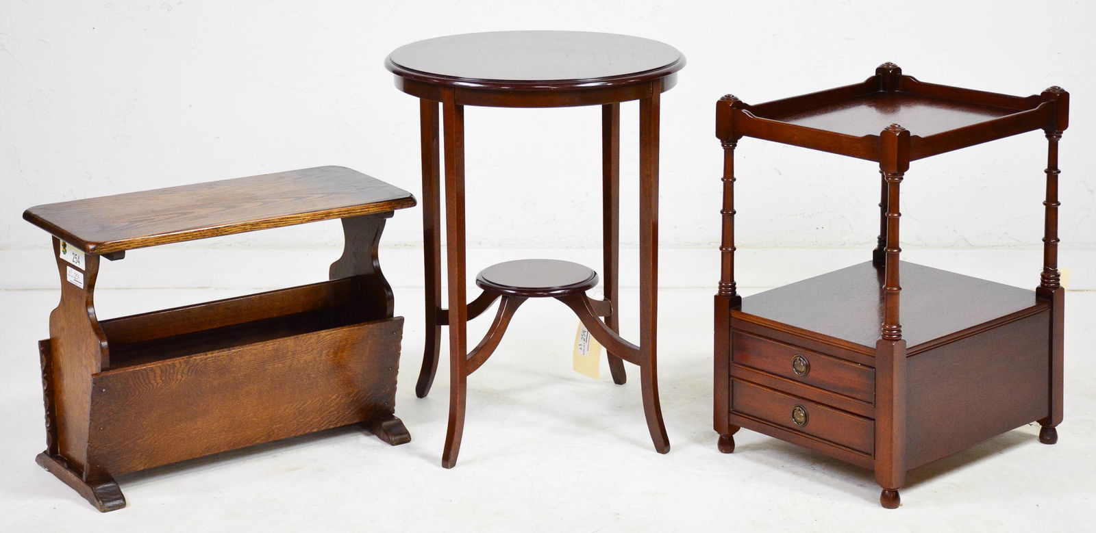 3pcs - English Oak Occasional Tables / Magazine Rack (1 of 4)