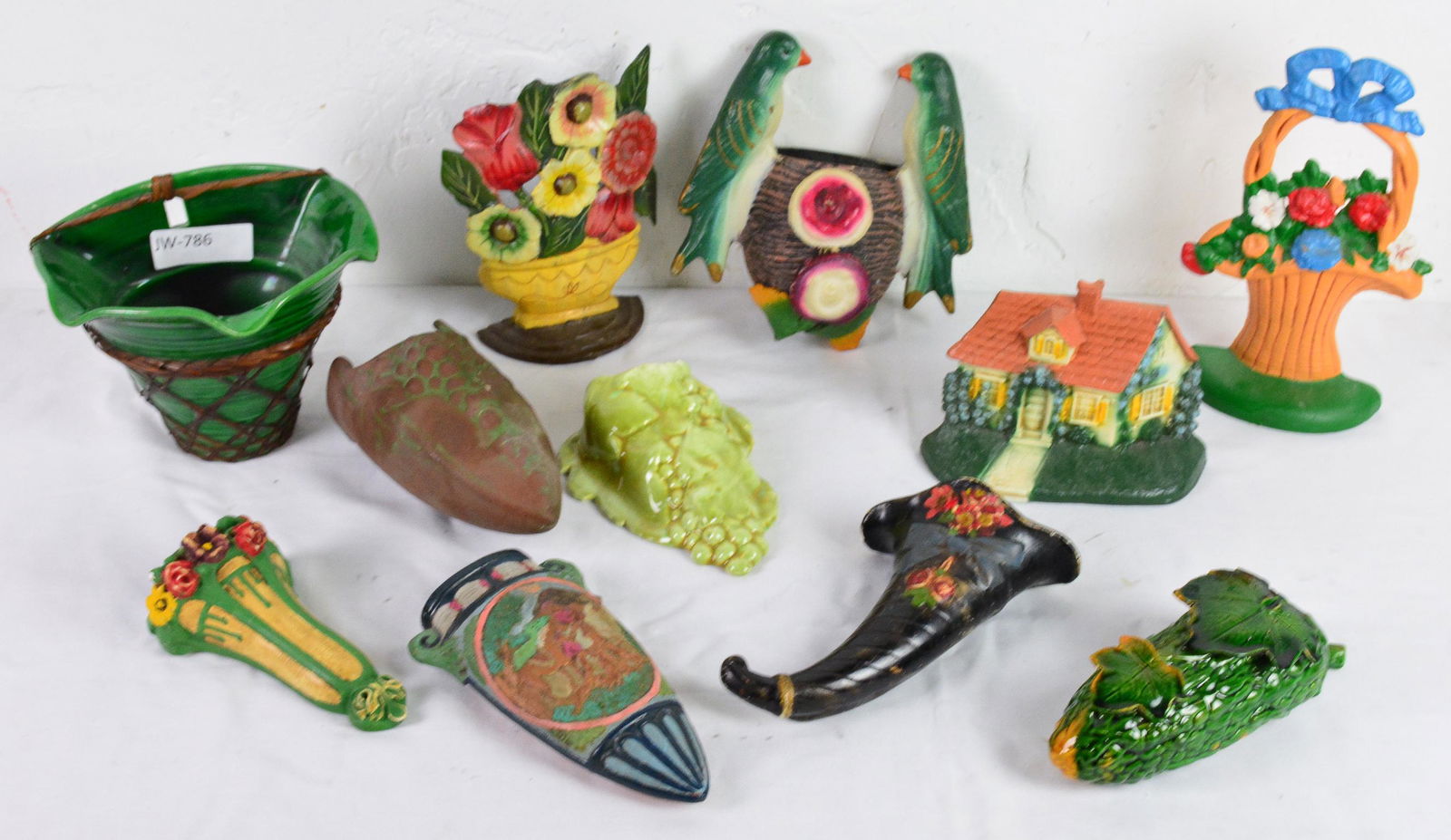 11pcs Vintage Iron Door Stops & Wall Pockets (1 of 4)