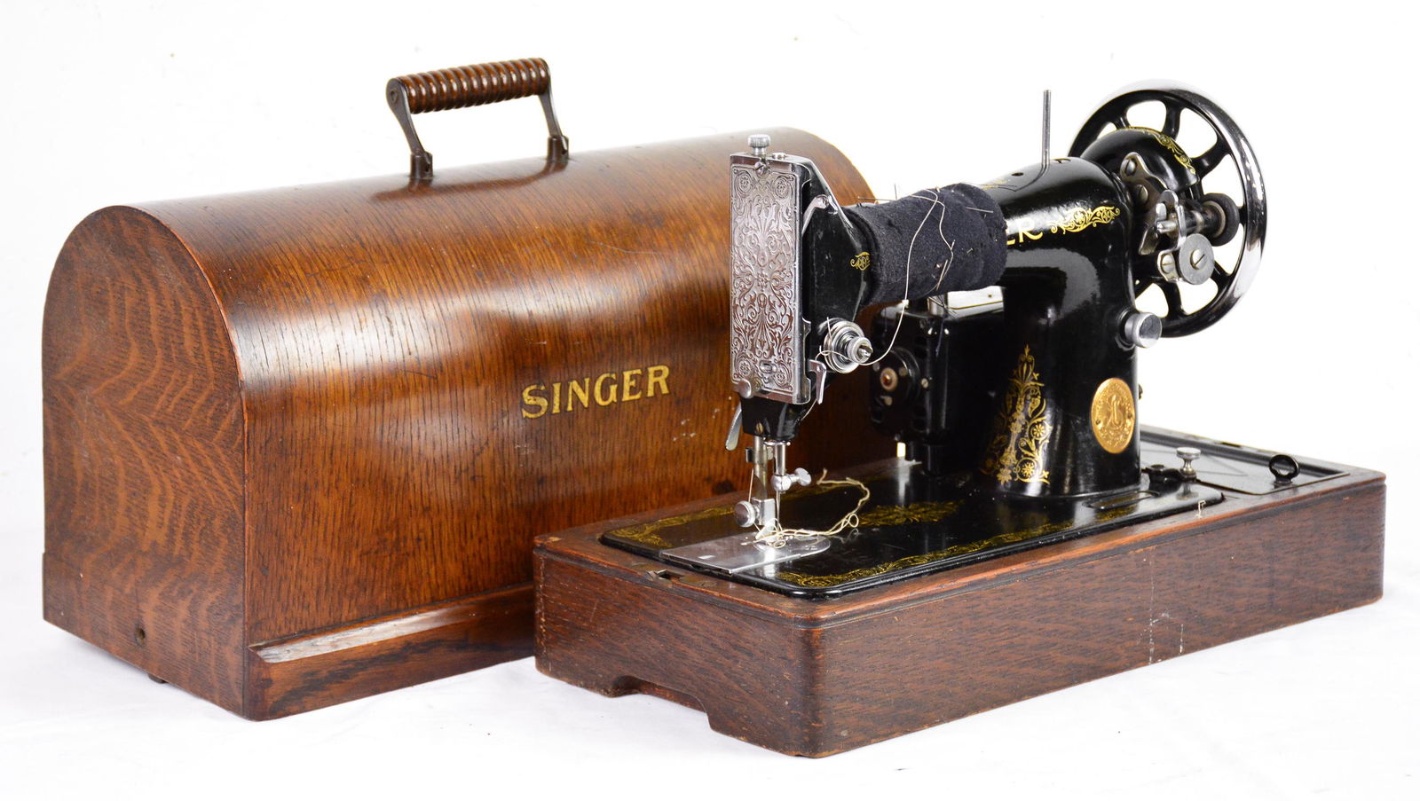 English Oak Cased Singer Sewing Machine #3 (1 of 4)