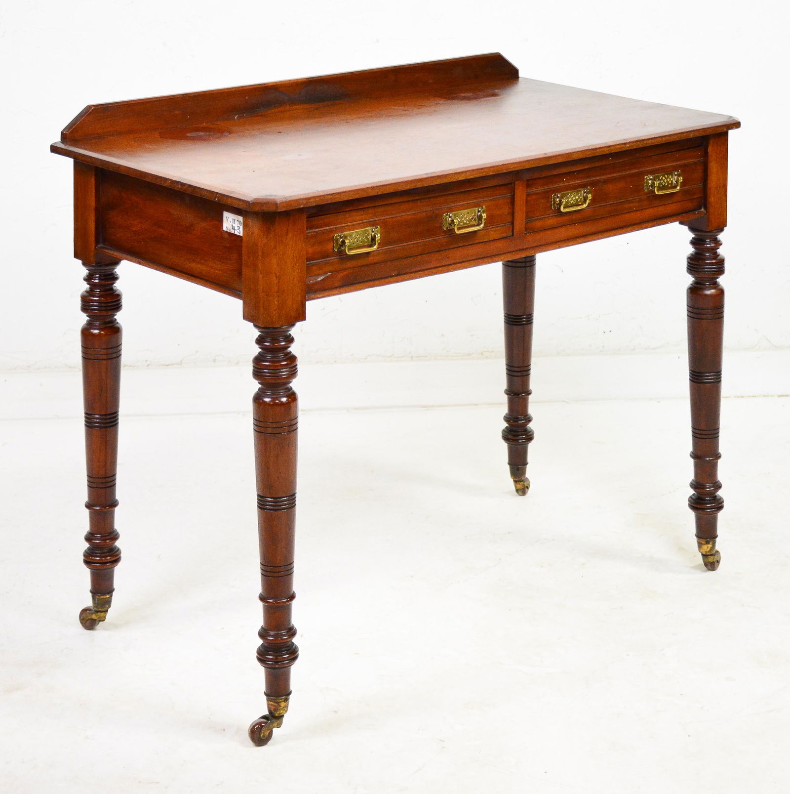 Edwardian Walnut 2 Drawer Writing / Hall Table (1 of 4)