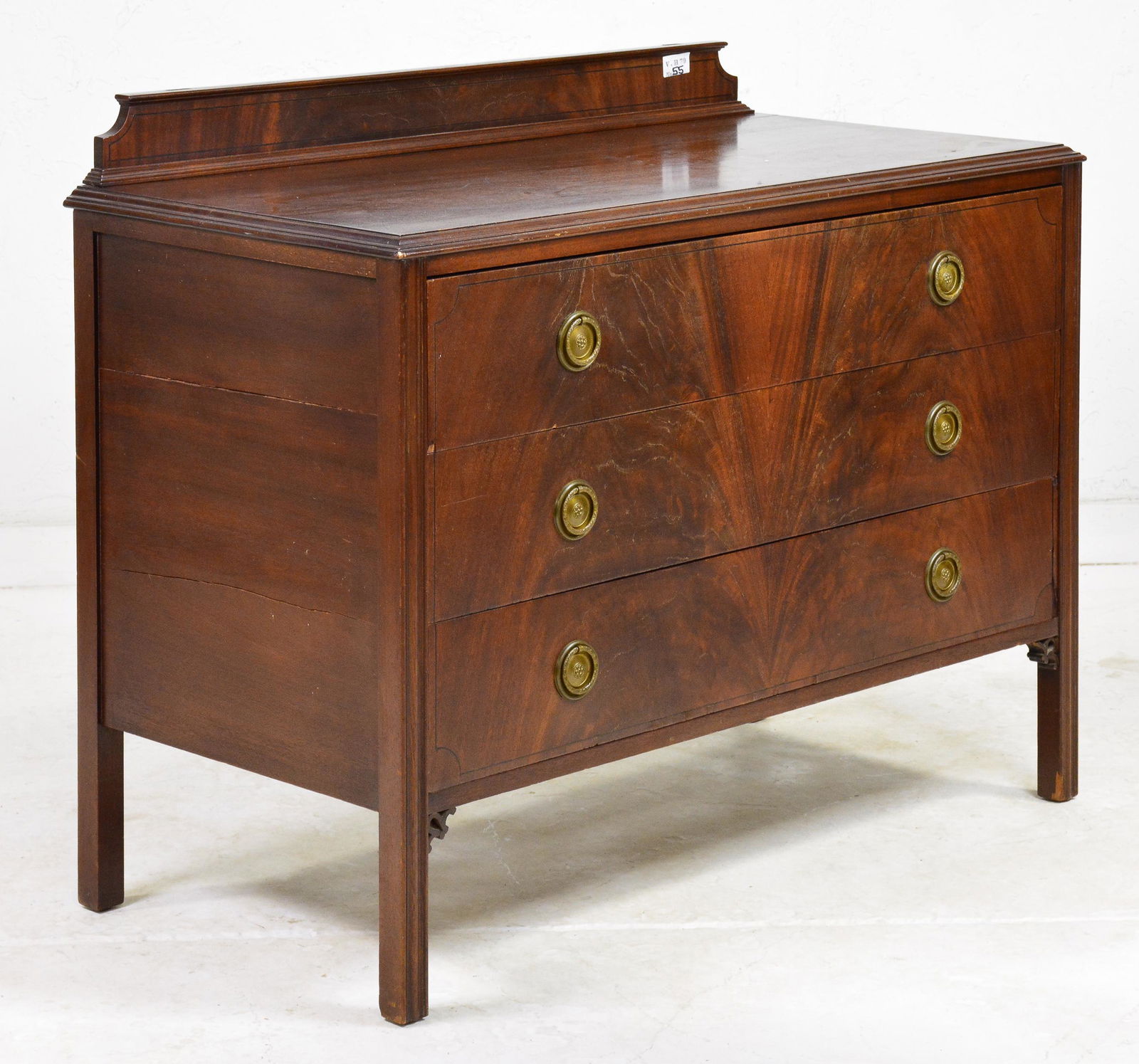 English Flame Mahogany 3 Drawer Chest (1 of 5)