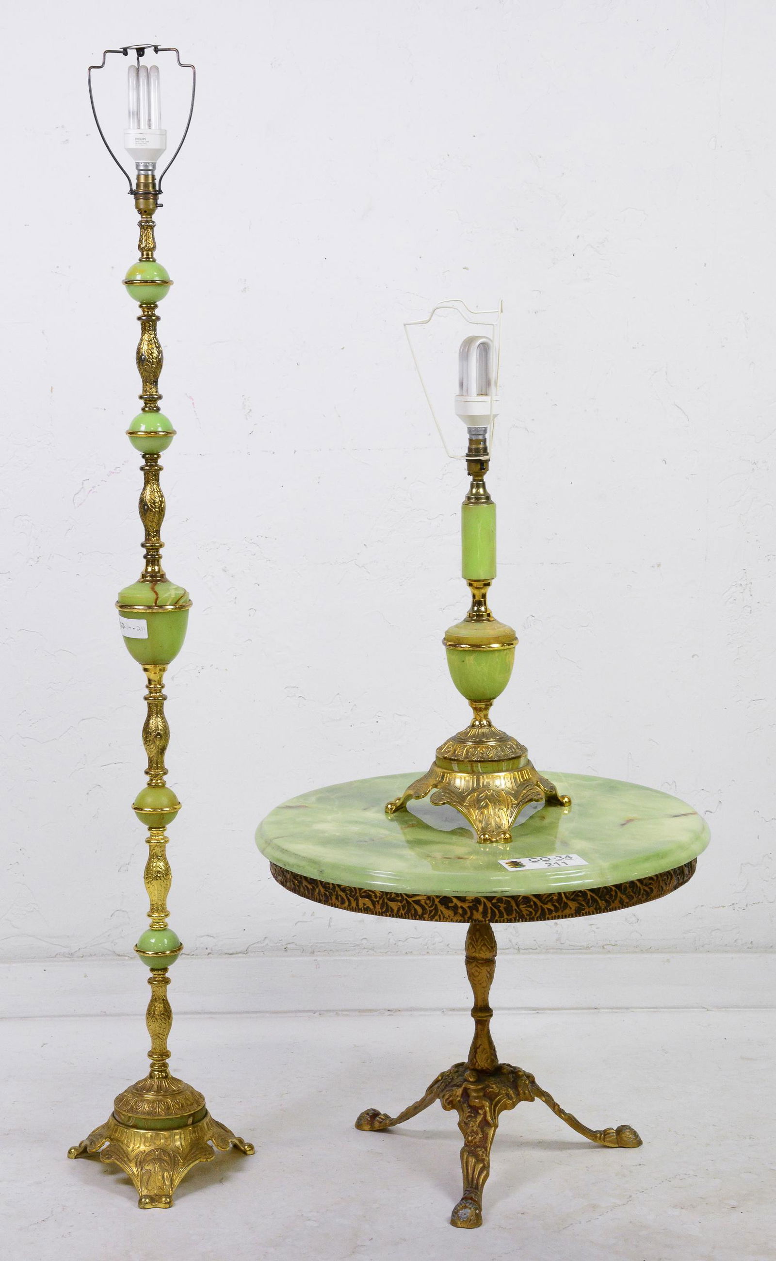 2 Onyx Lamps & A Simulated Onyx Table (1 of 4)