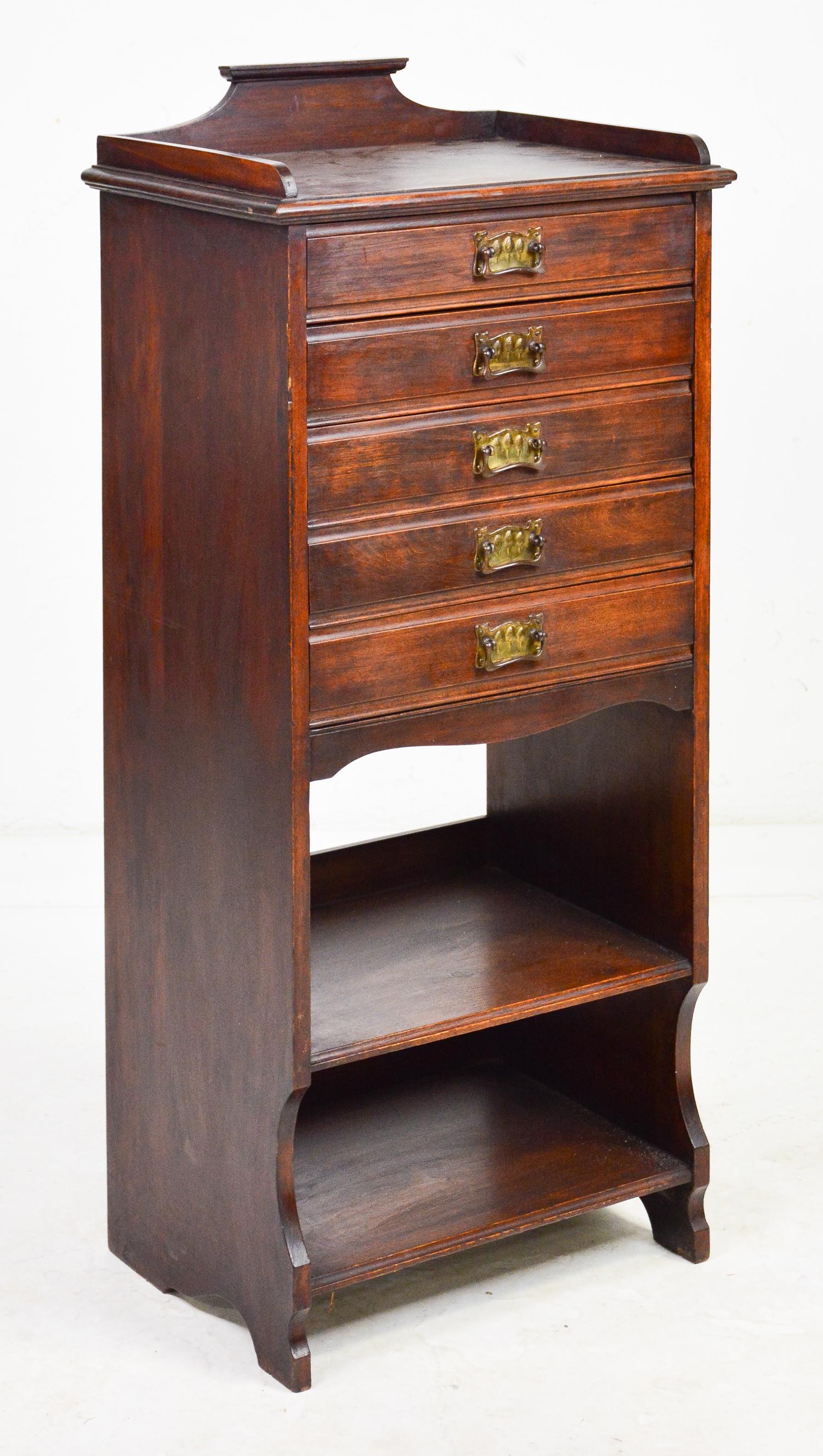 Tall English Oak Music Cabinet (1 of 3)