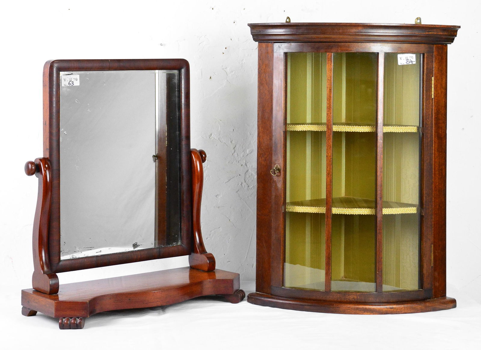 Mahogany Free Standing Mirror & Small Corner Cabinet (1 of 3)