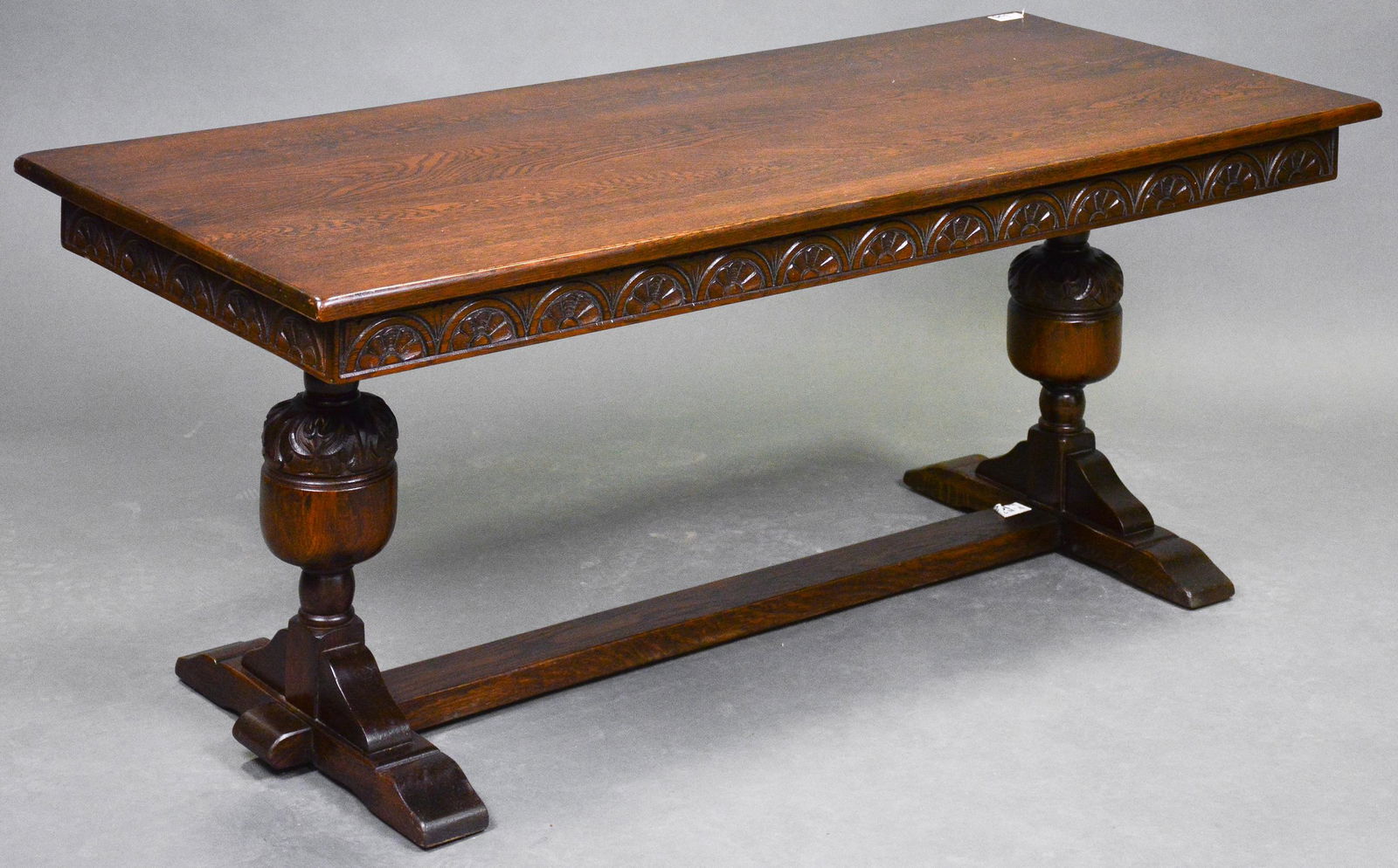 Tall Carved Oak British Coffee Table (1 of 4)