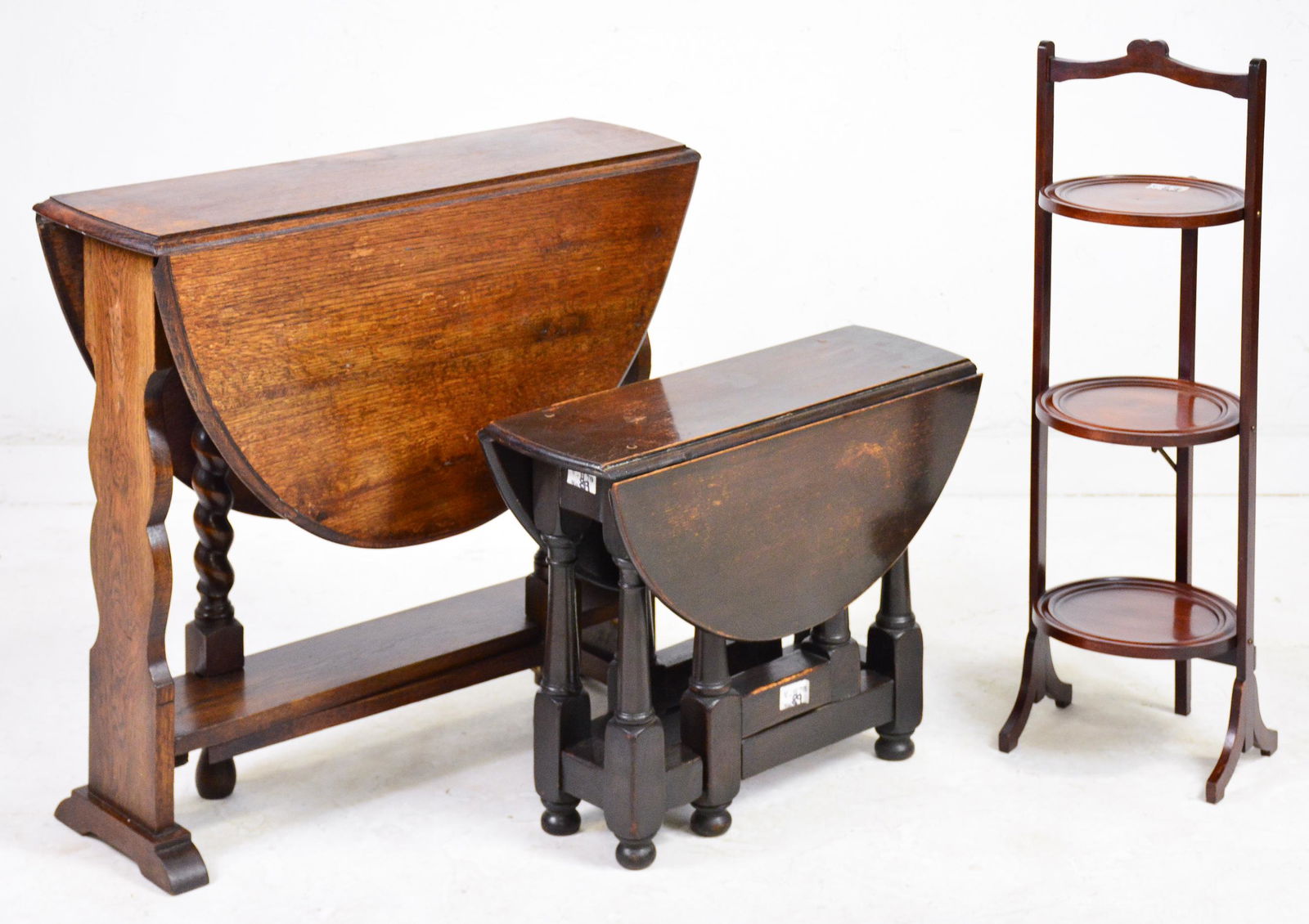 2 Drop Leaf Tables & 3 Tier Muffin Stand (1 of 4)