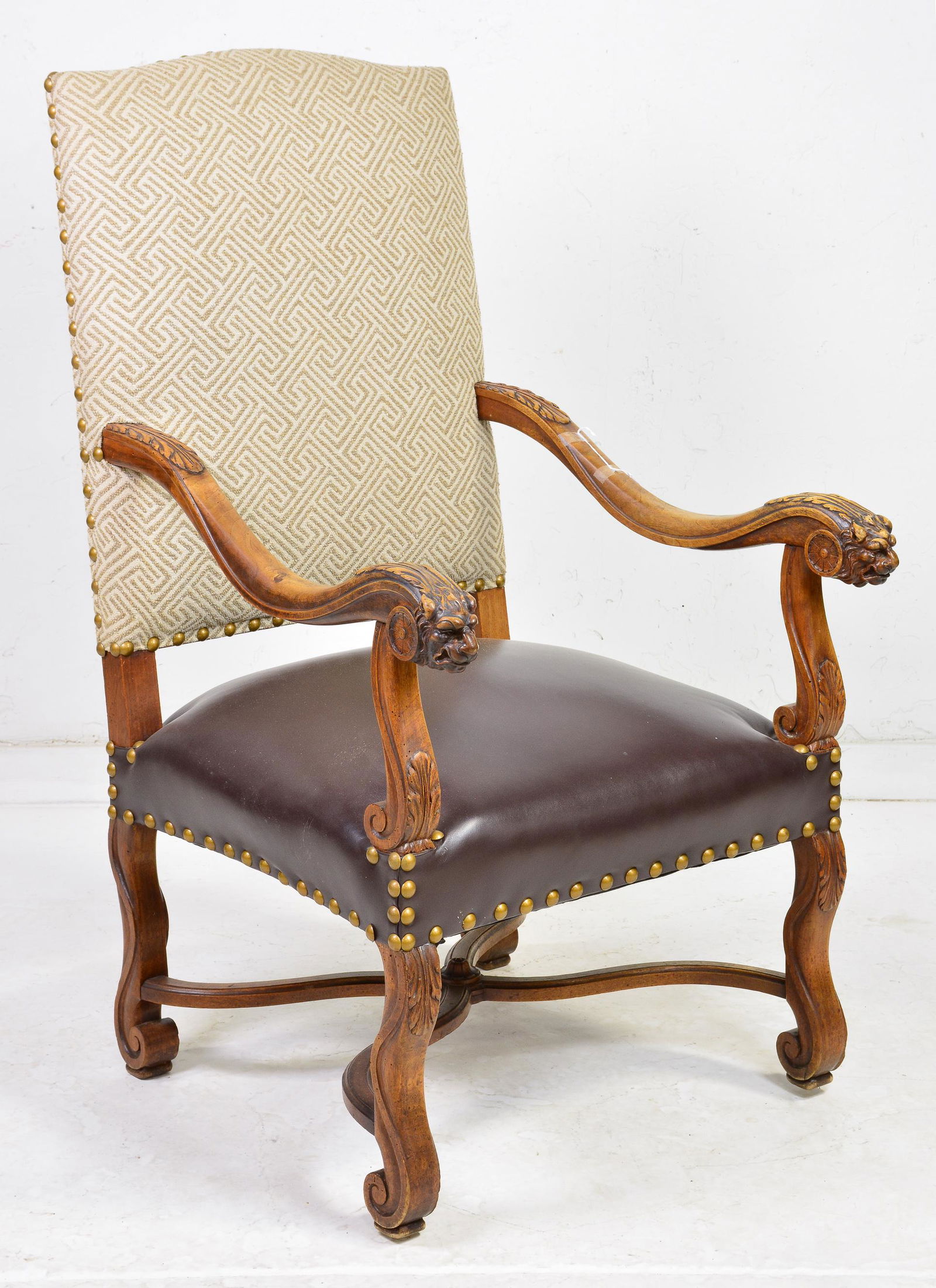 Carved French Hall / Fireside Chair (1 of 5)