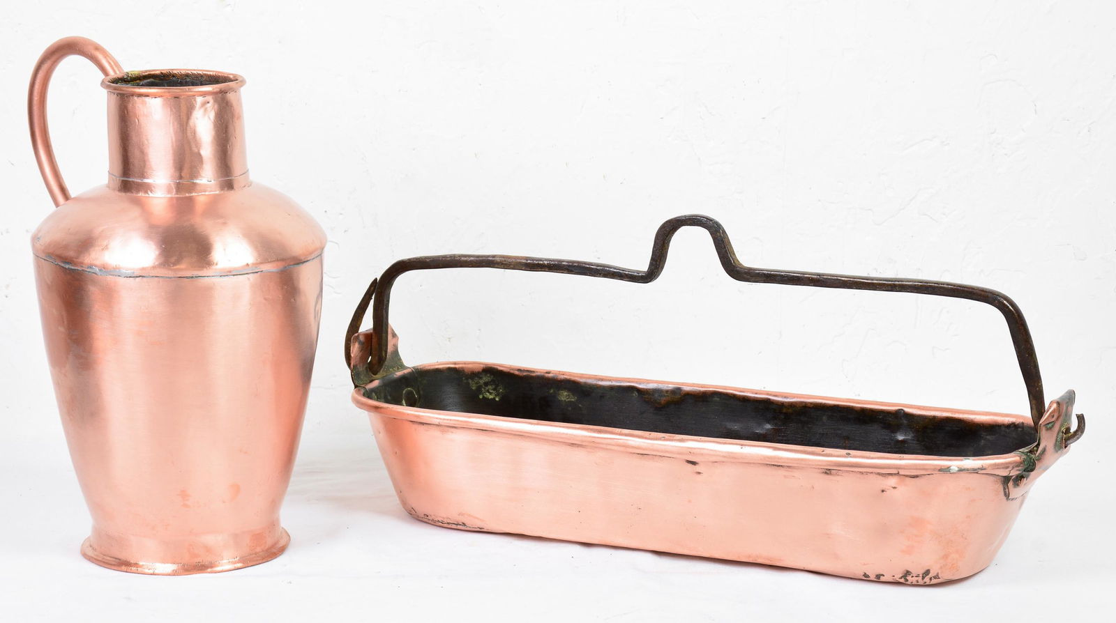 Vintage Copper Pitcher & Fish Kettle / Steamer (1 of 2)