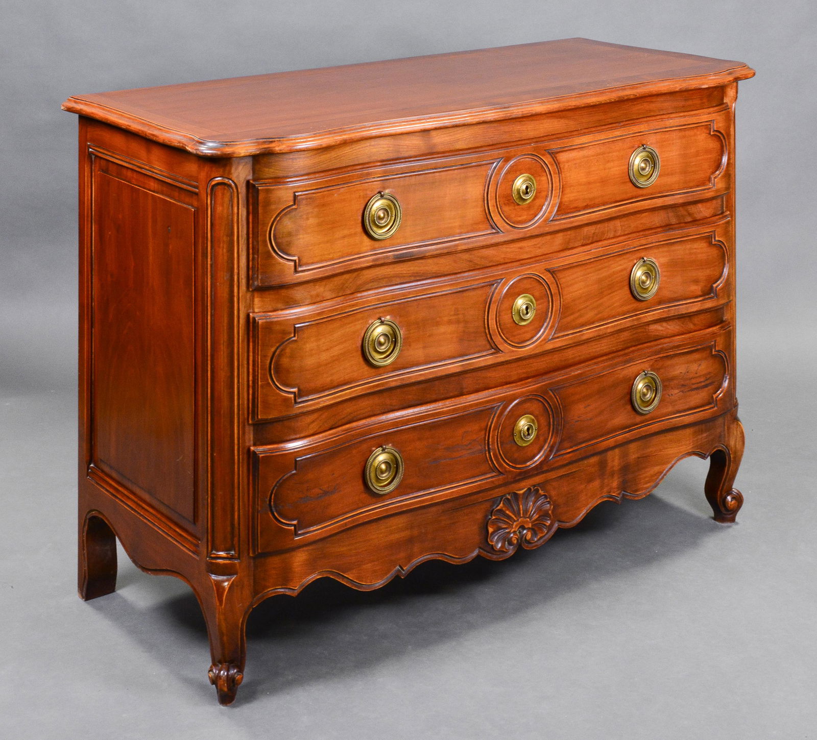 Louis XV Style 3 Drawer Chest In Cherry (1 of 6)