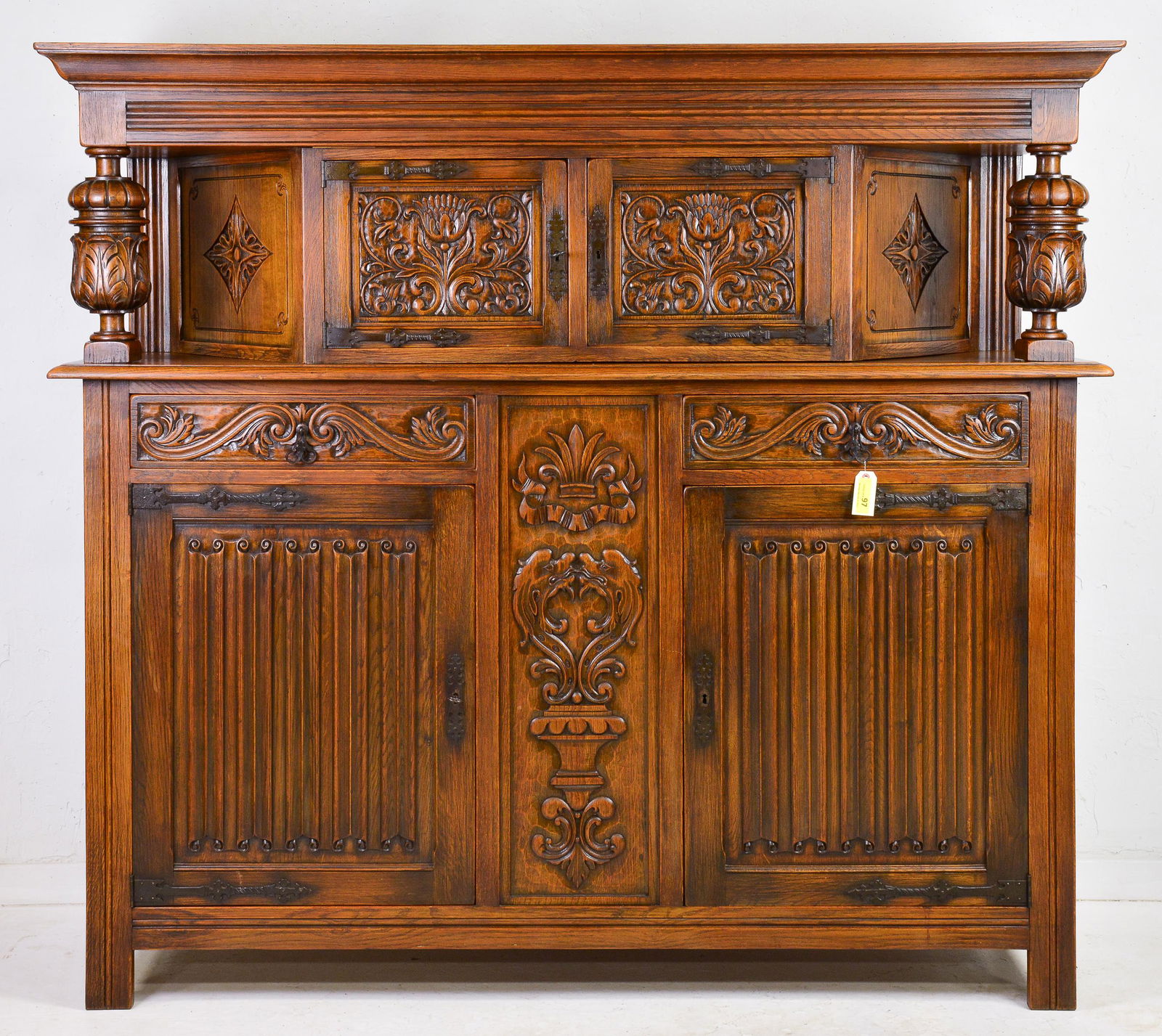 Large Renaissance Style Carved Oak Court Cupboard (1 of 6)