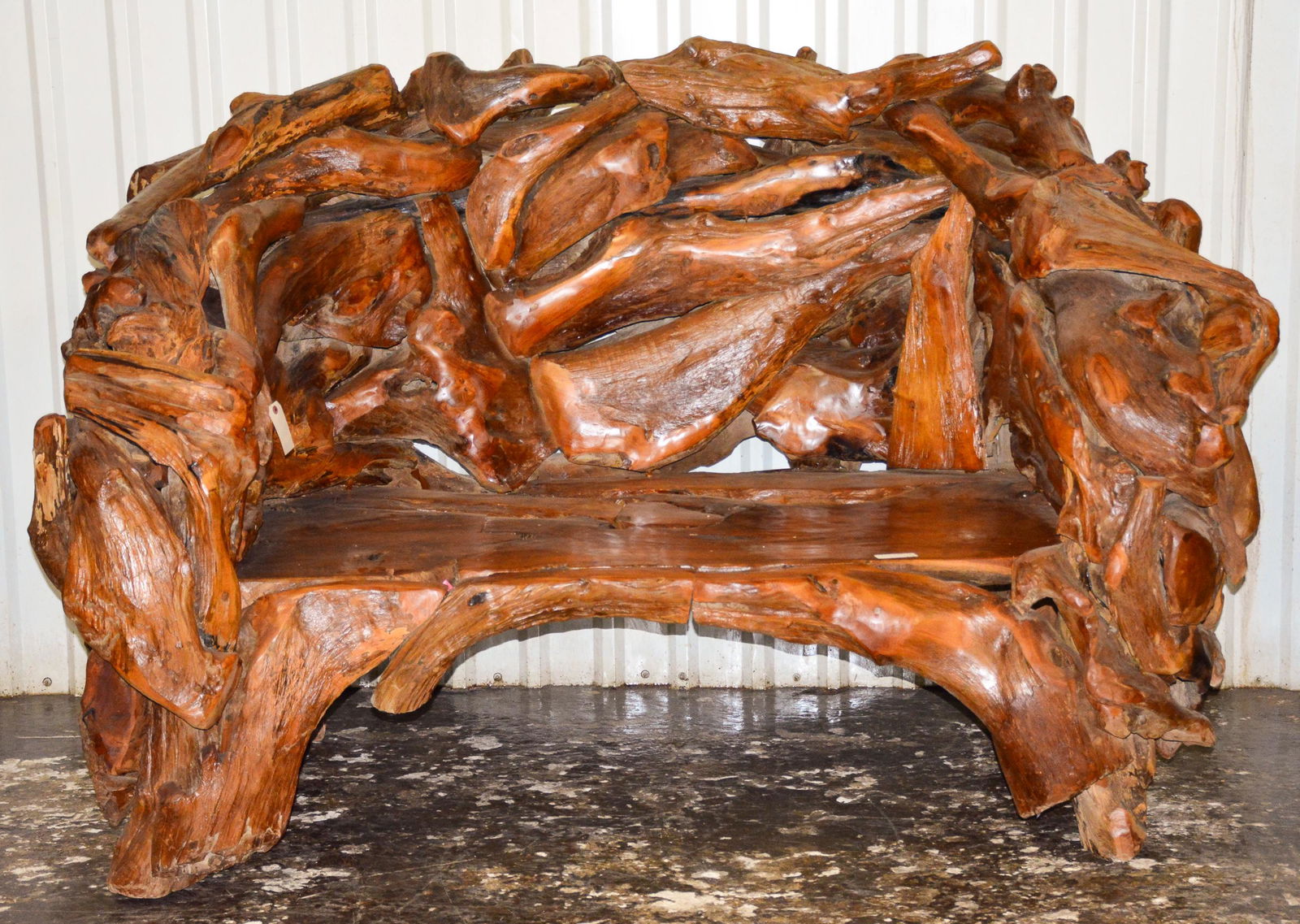 Grand Teak Root Wood Bench (1 of 4)