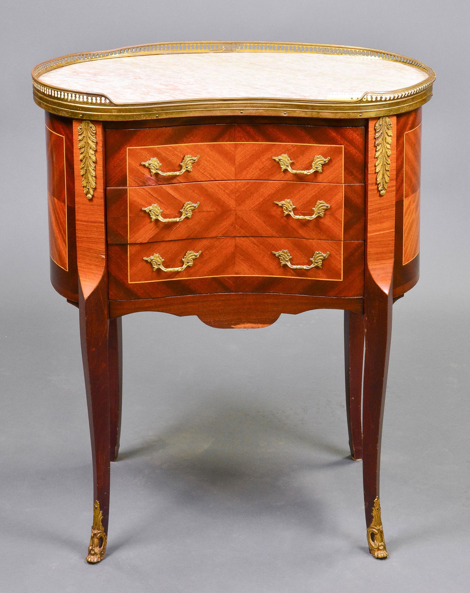 Louis XV Style Small 3 Drawer Marble Top Chest (1 of 5)